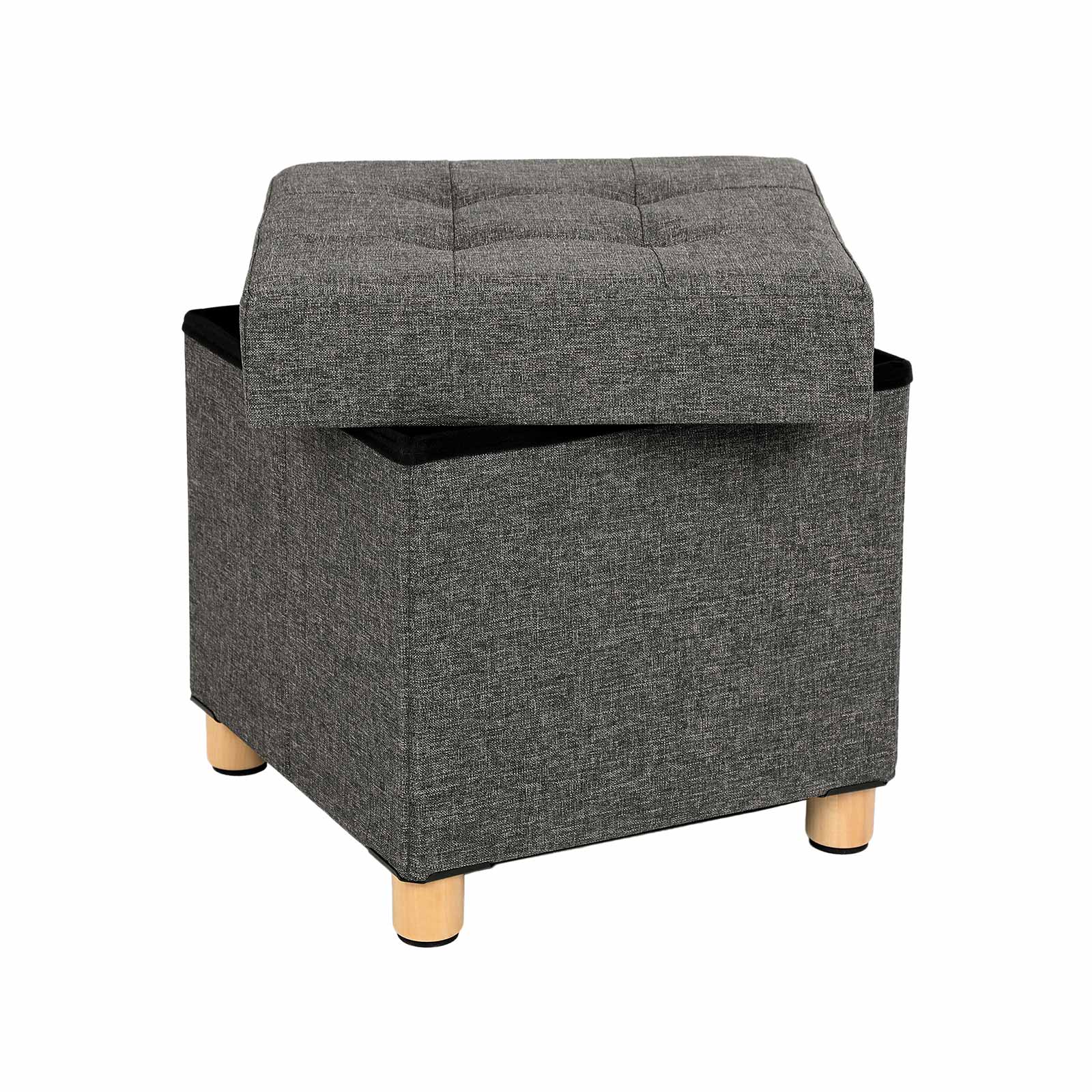 SONGMICS Wohnzimmer-Hocker mit Stauraum LSF14GYZ dunkelgrau, 1 St.