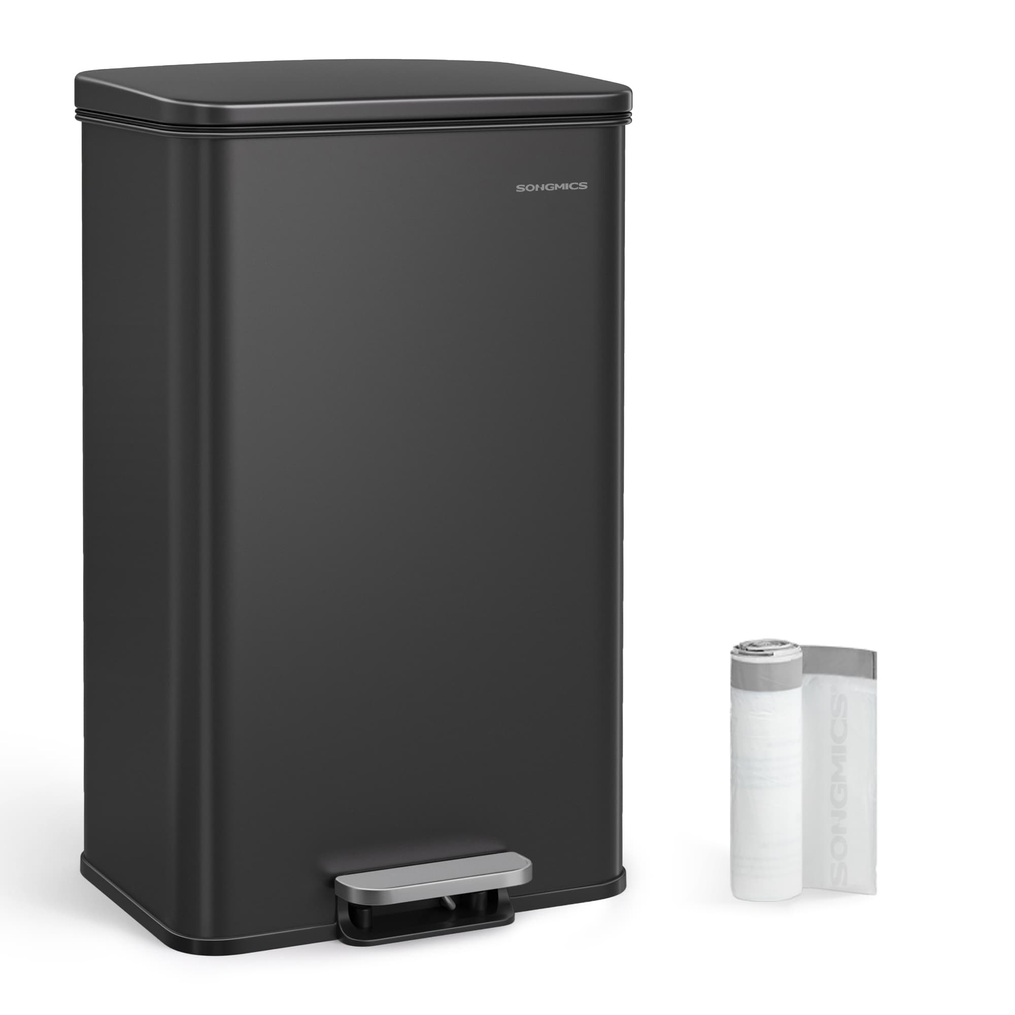Mülleimer Küche 40 Liter Tretmülleimer schwarz