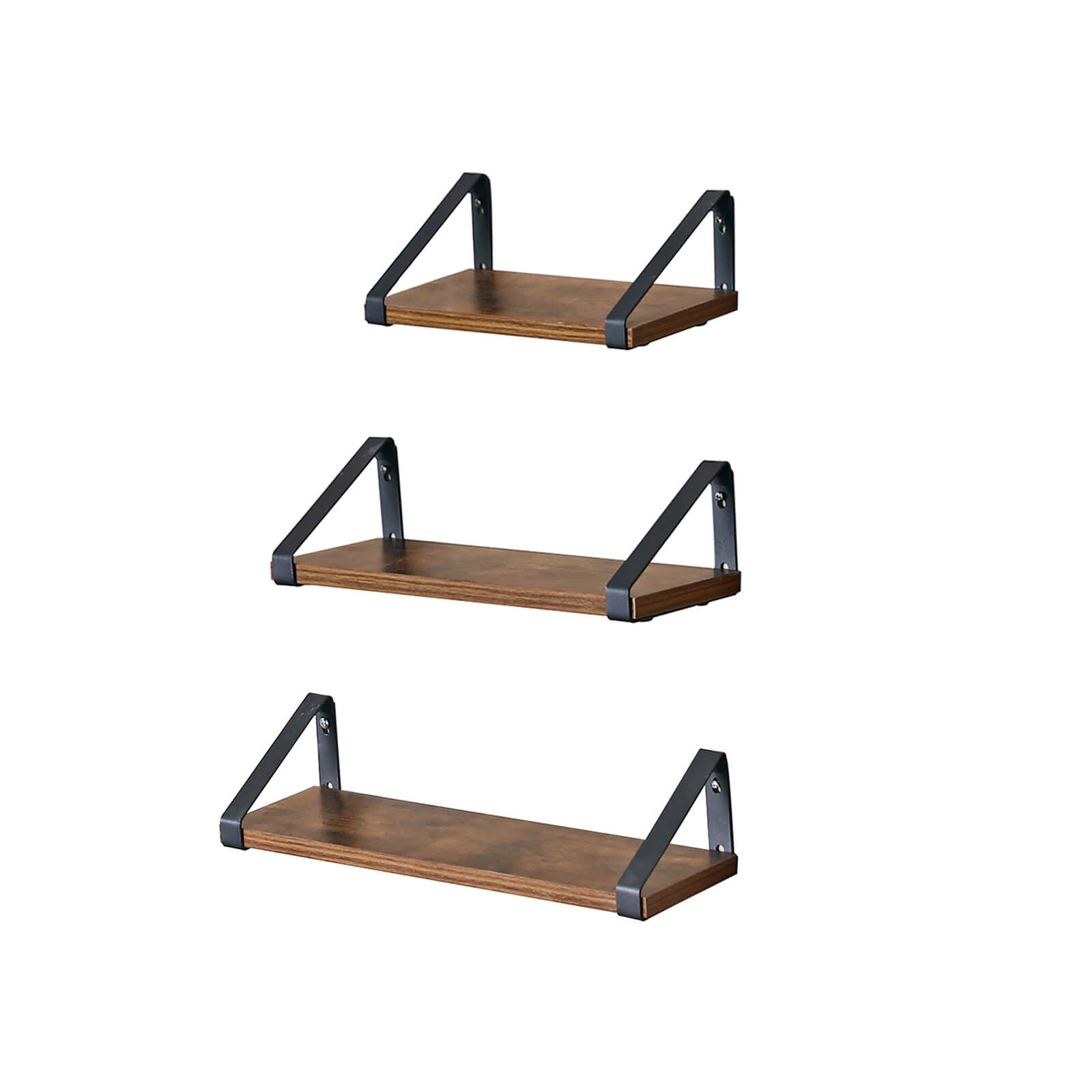 VASAGLE Wandregale-Set braun, schwarz 30,0 / 35,0 / 40,0 x 12,0 x 11,0 cm, 1 St.