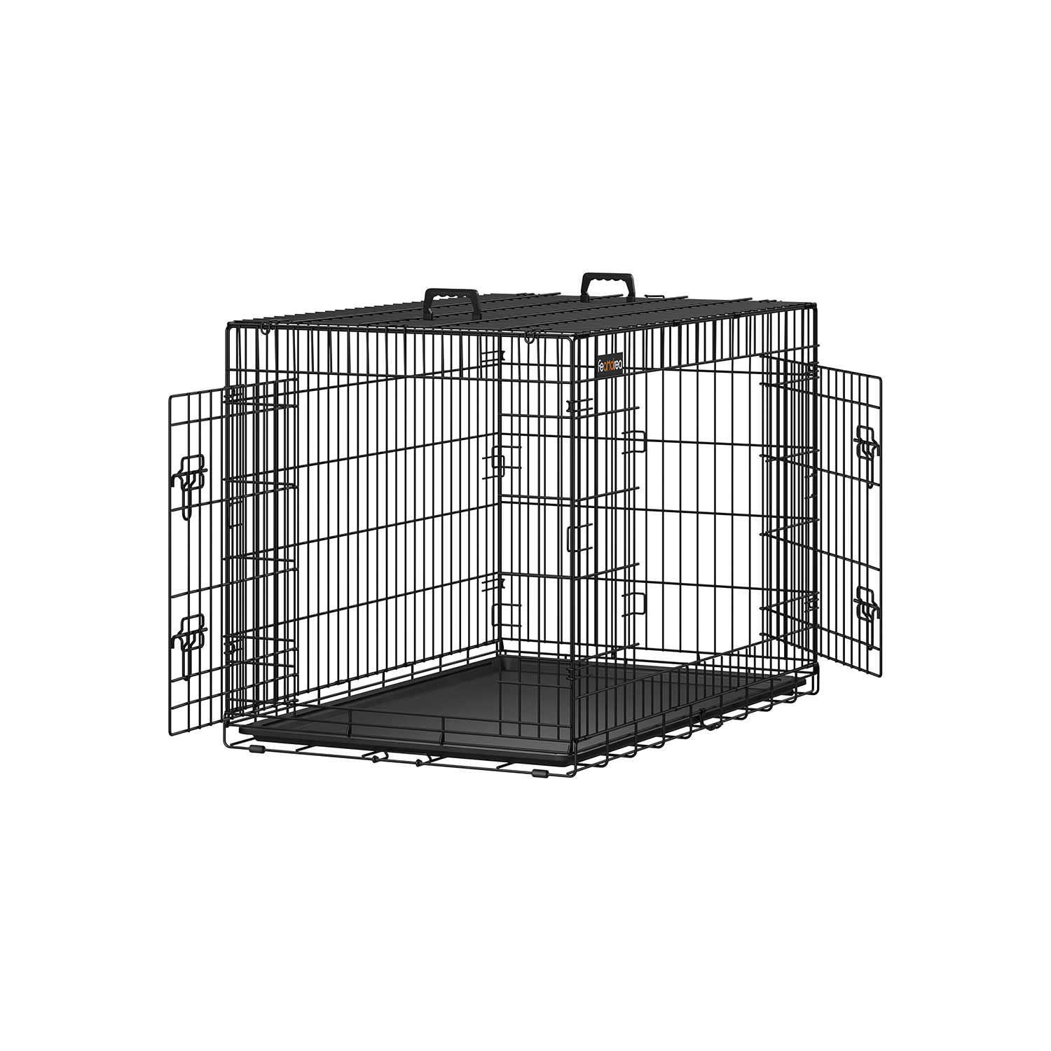 Songmics - feandrea xxl Hundekäfig faltbar Käfig Transportkäfig aus extra starkem Draht stabil 106 x 775 x 70cm von PPD42H - Schwarz