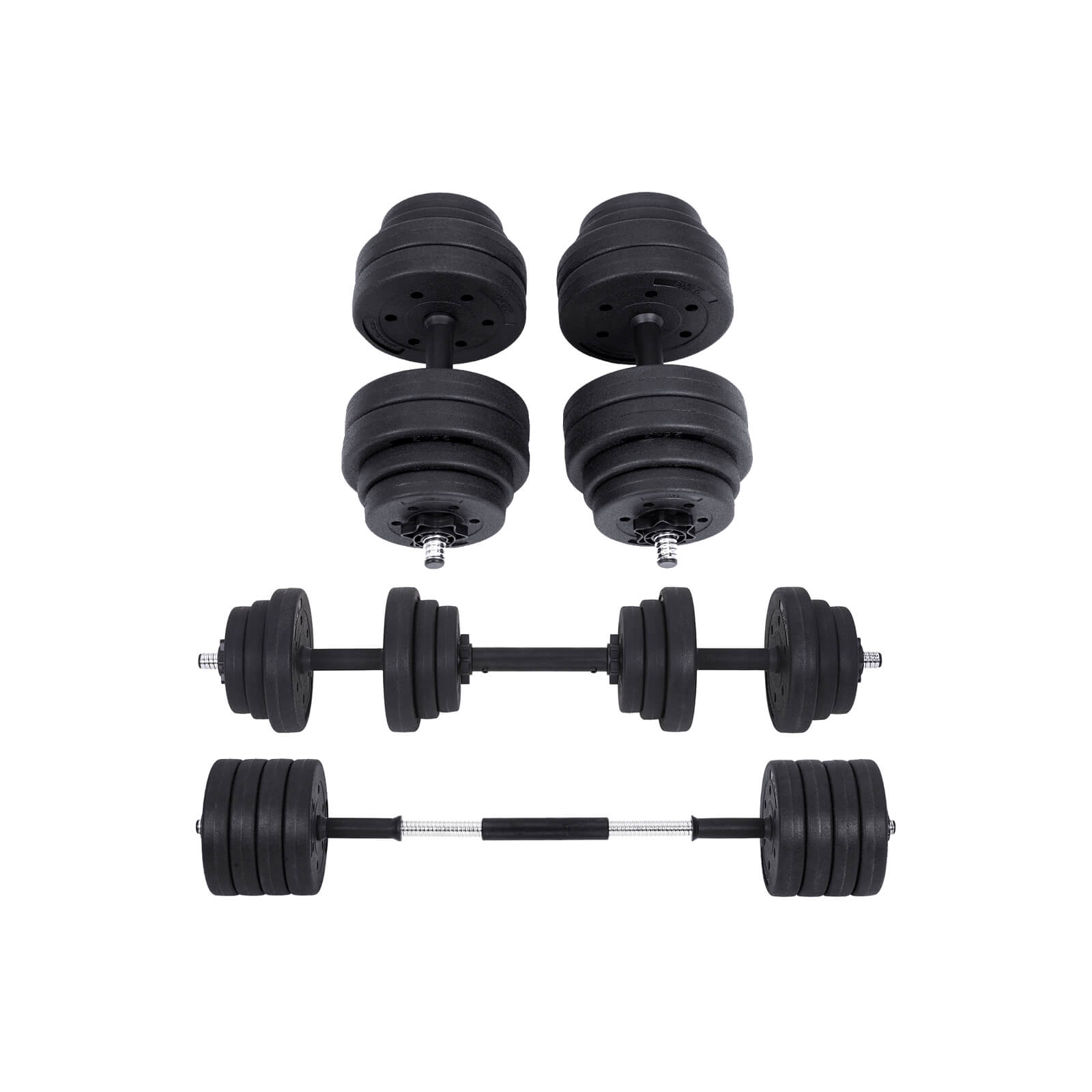Songmics - Kurzhanteln Set 2 ×15 kg Hantelset mit Verbindungsstahlrohr Workout Fitness Training Gewichtheben für Zuhause Fitnessstudio SYL30HBK