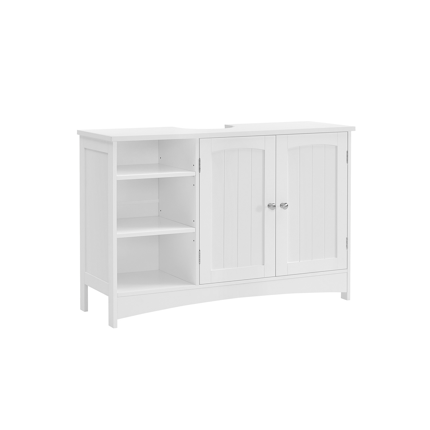 Songmics - Waschbeckenunterschrank Weiß 2 Türen 3 Nischen - L90 cm