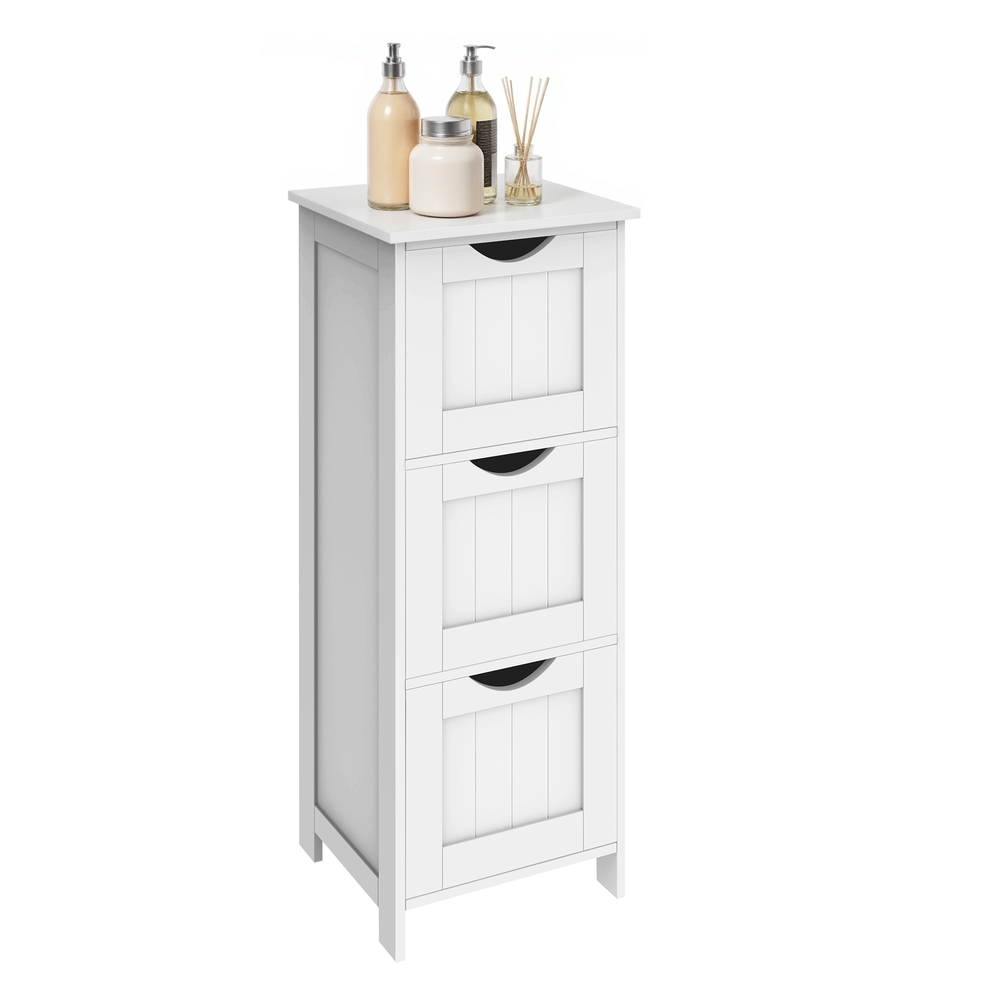 Vasagle Badezimmerschrank Aufbewahrungsschrank schmaler Badschrank mit 3 Schubladen 32 x 30 x 81 cm Badezimmer Wohnzimmer Schlafzimmer Küche