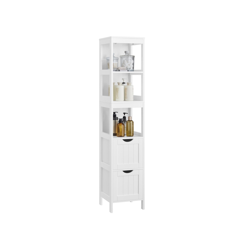 VASAGLE Badschrank BBC66WT weiß 30,0 x 30,0 x 141,5 cm