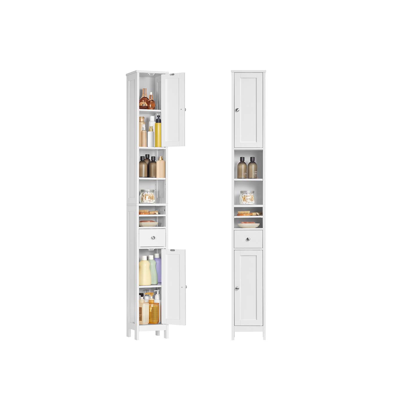 Badschrank mit verstellbaren Ablagen und offenen