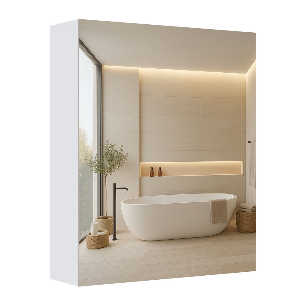 Songmics Vasagle Kailyn Kollektion - Spiegelschrank, Badezimmerschrank, Aufbewahrungsschrank Mit 1 Tür, Fürs Badezimmer, 13 X 50 X 60 Cm, Mit Verstellbaren