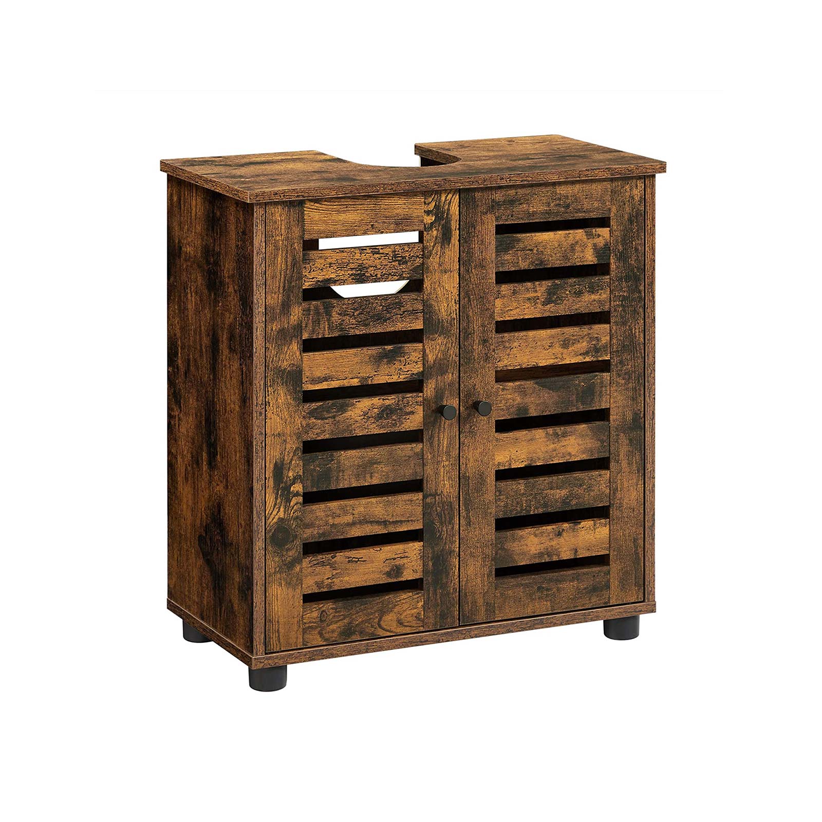 Waschbeckenunterschrank mit verstellbarer Einlegeboden Vintagebraun