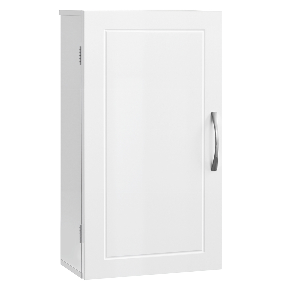 VASAGLE Badezimmerschrank, Badschrank, wandmontiert, 18 x 30 x 60 cm, Wandschrank mit verstellbaren Ablagen, wolkenweiß BBK322WB01