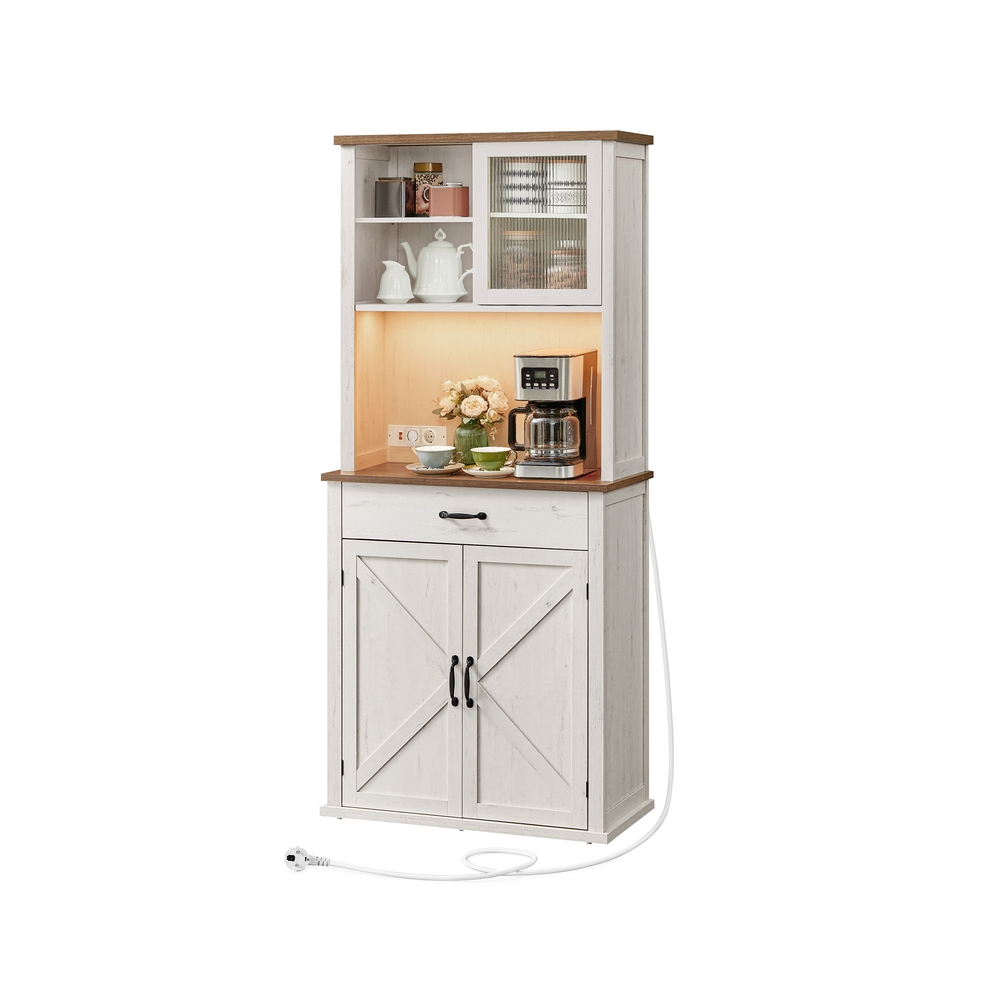 Vintage-Sideboard in Weiß mit Beleuchtung