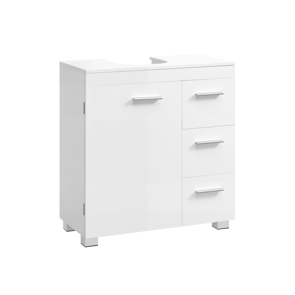 Waschbeckenunterschrank 30 x 60 x 64 cm mit 2 Fächern wolkenweiß