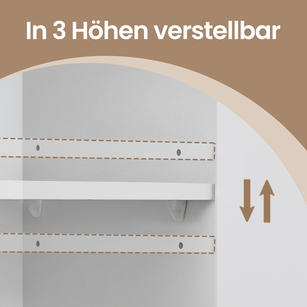 Badezimmerschrank mit Doppeltür, Badschrank, verstellbare Ablage