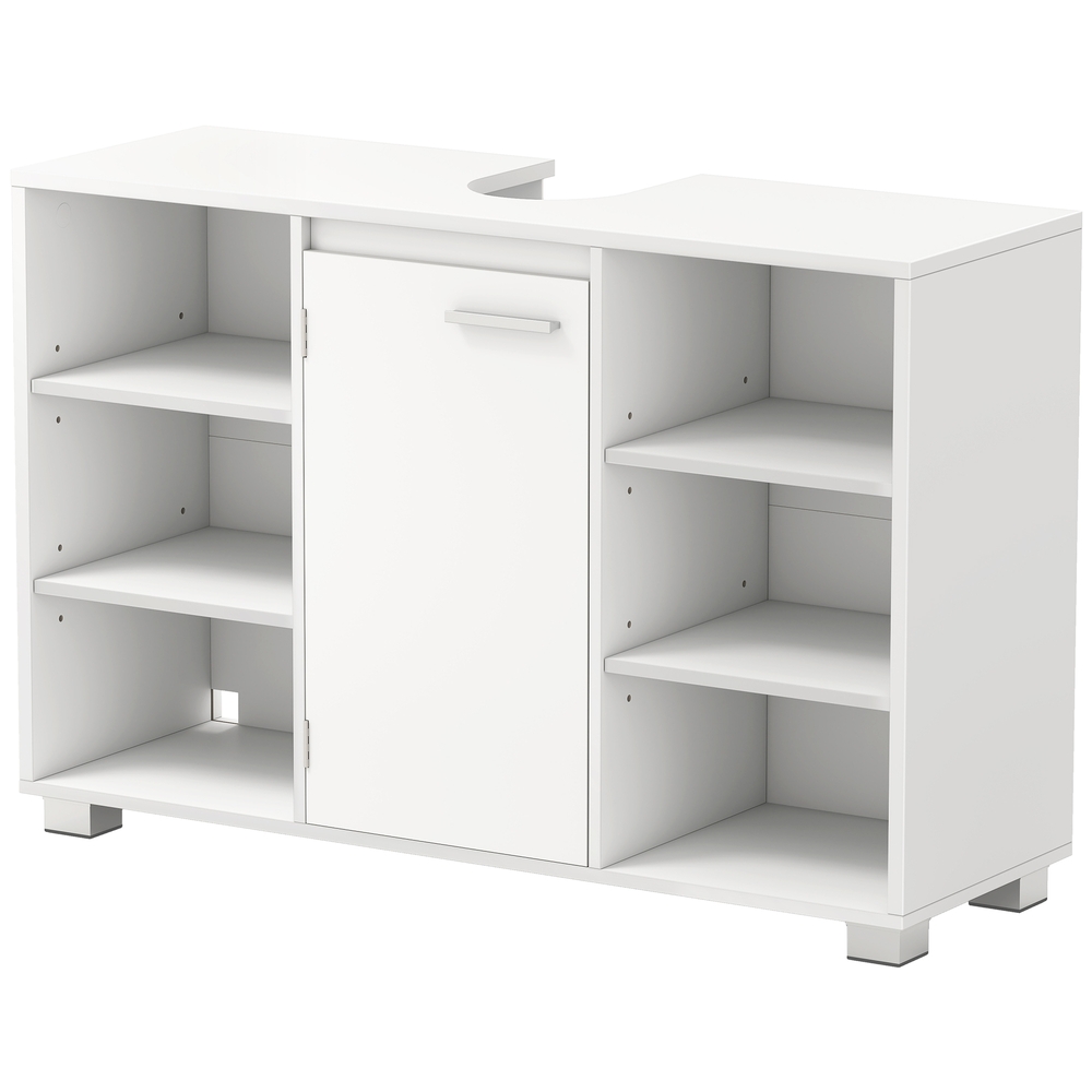 Vasagle Badezimmerschrank, Waschbeckenunterschrank, Mit Verstellbaren Ablagen Und Füßen