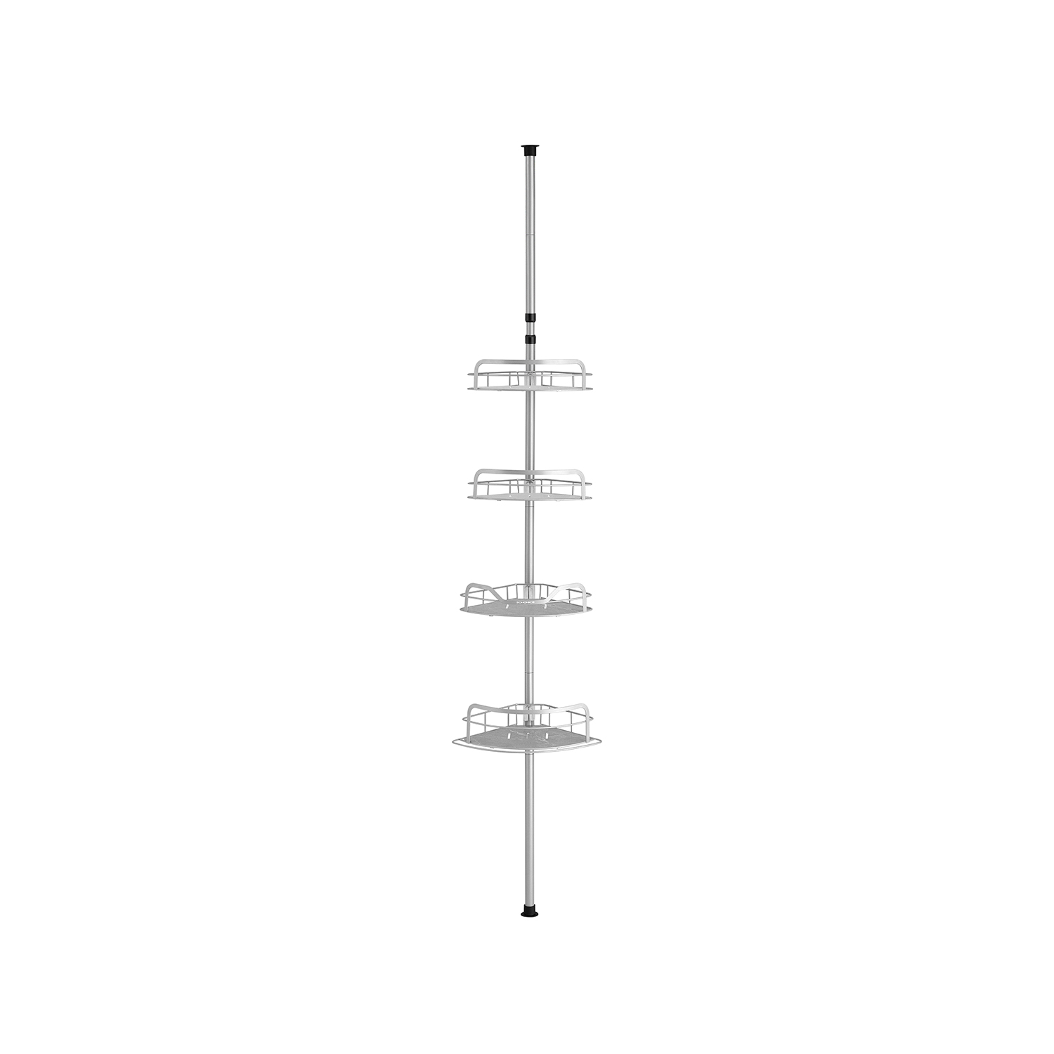 Duschregal Gesamthöhe 80-323 cm mit 4 Ebenen taubengrau