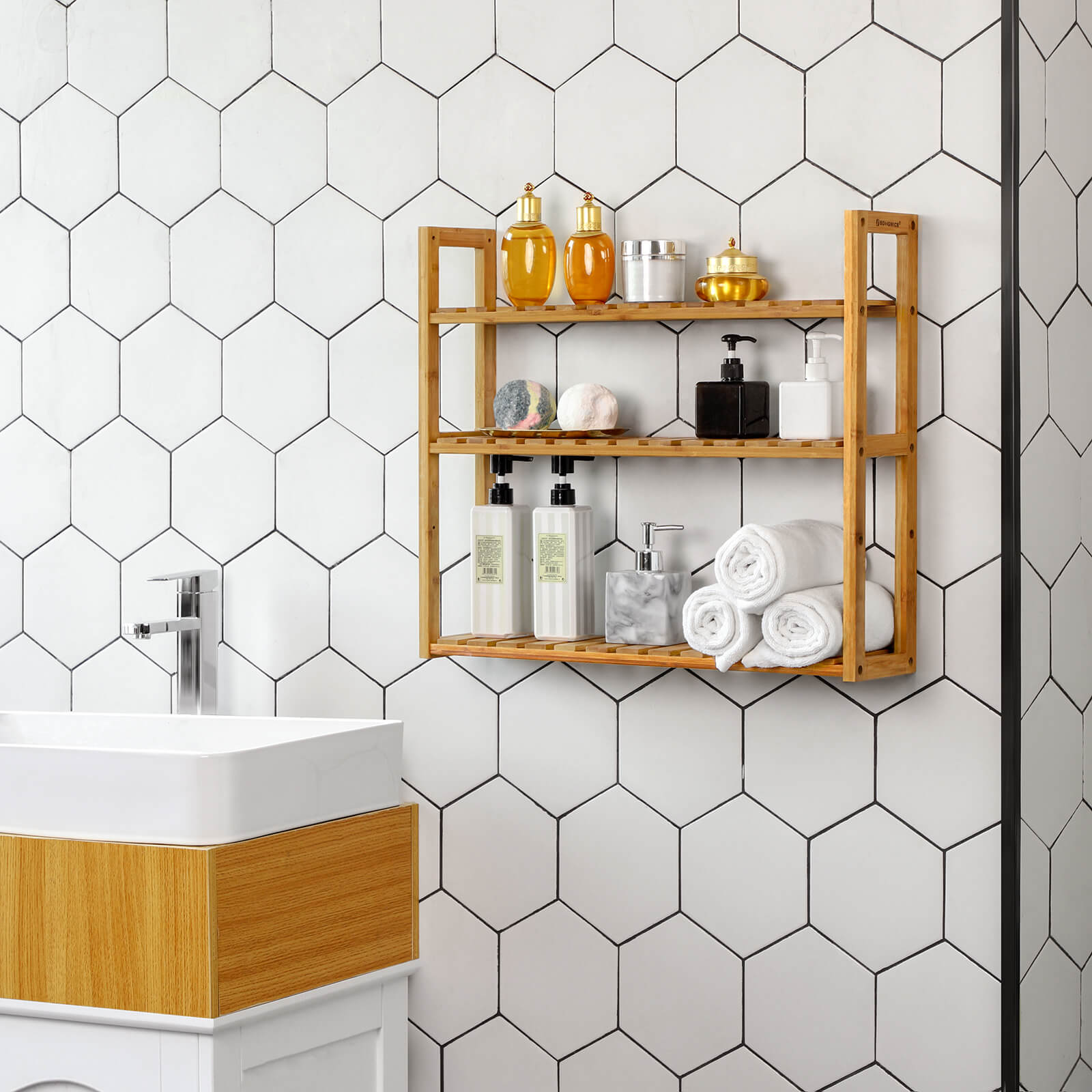 Badezimmerregal aus Bambus - Badezimmerregal | SONGMICS