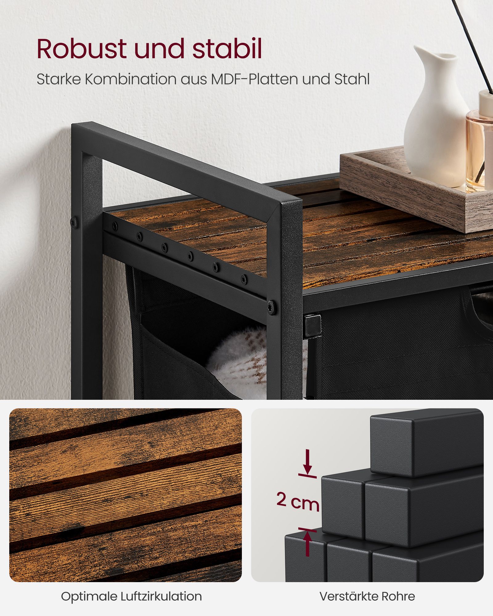 Skalbyklė su lentyna senovinė ruda-juoda