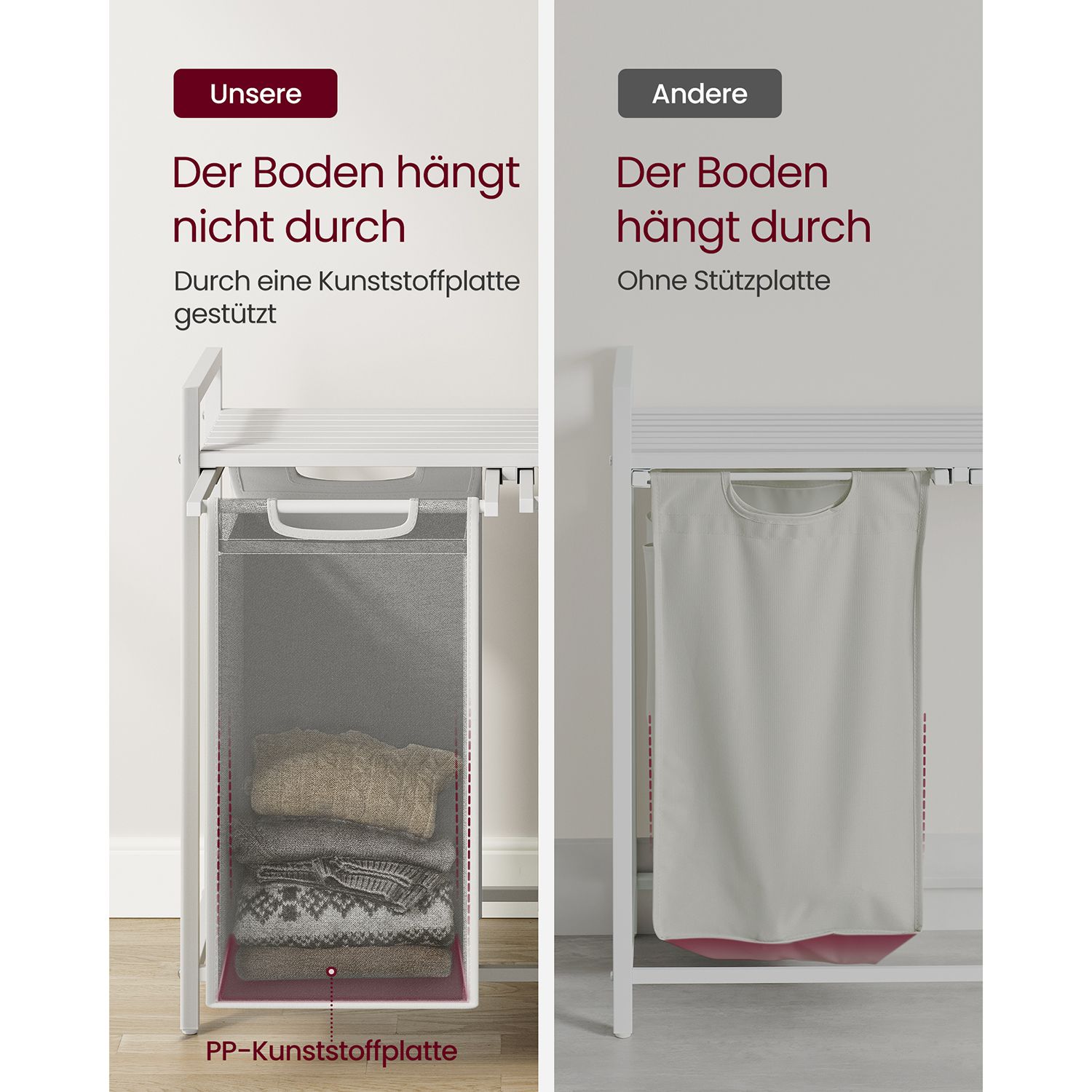 Skalbinių krepšys 2 x 46 L su 1 lentyna baltos spalvos