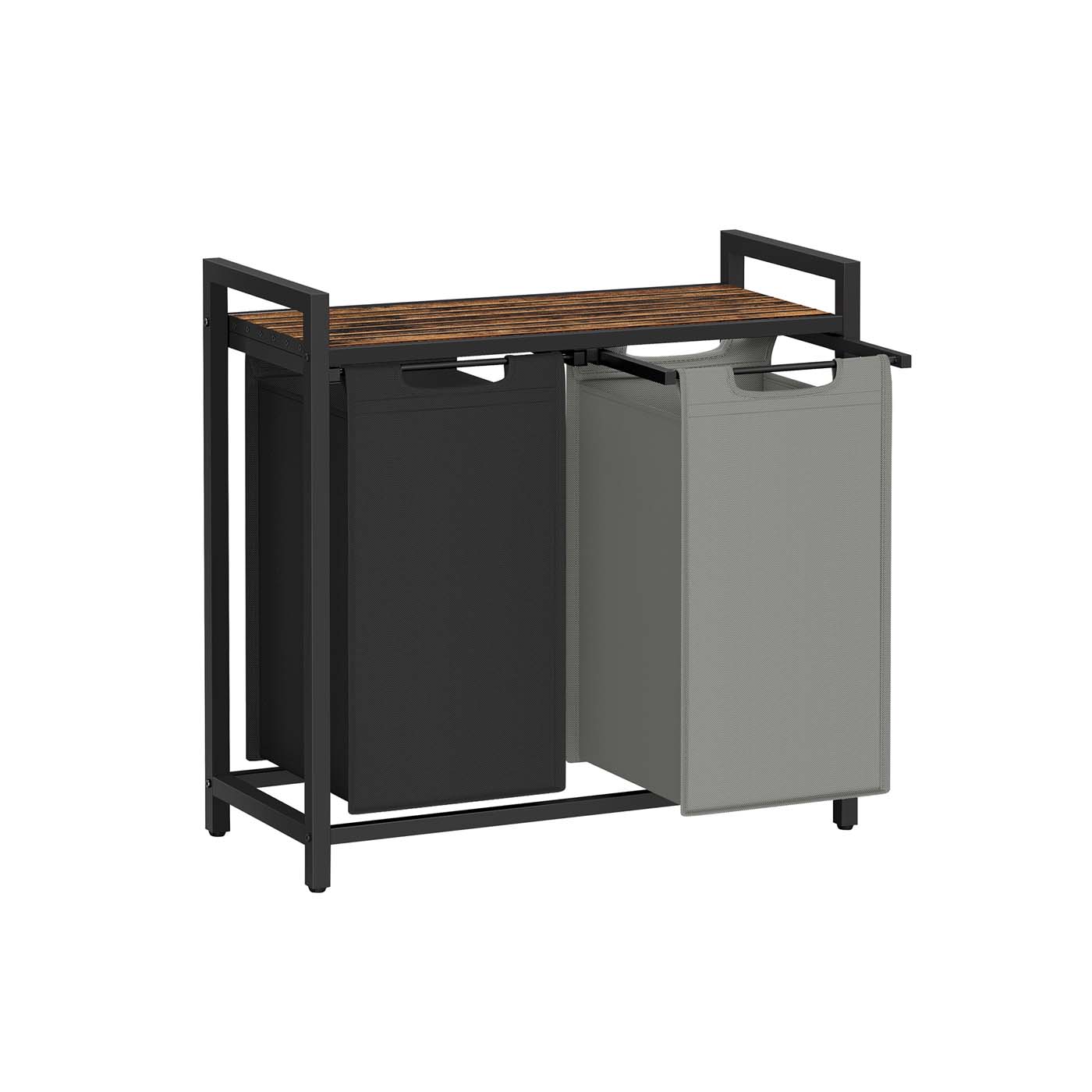 Wäschekorb 2 x 46 Liter mit Ablage 73 x 33 x 72 cm