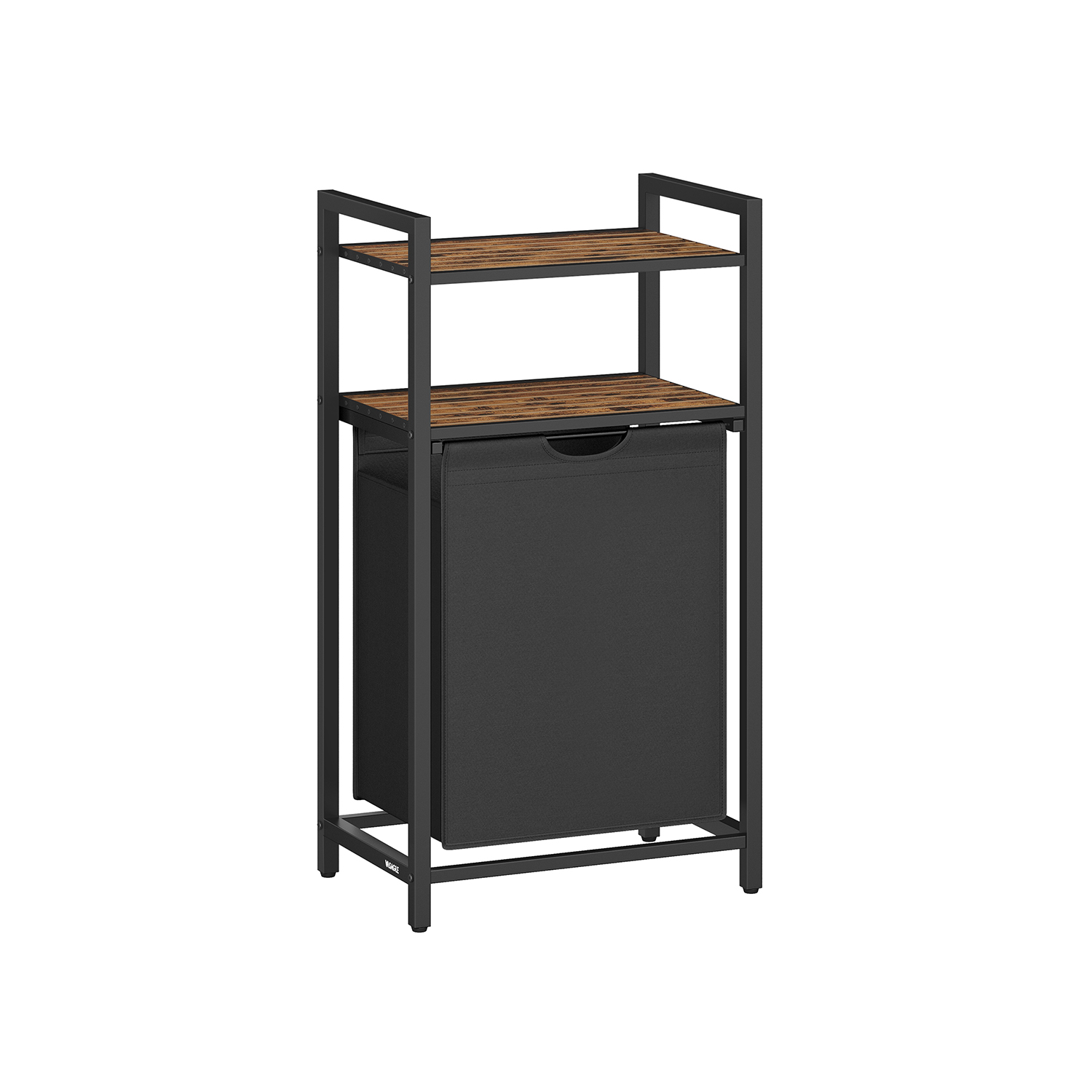 Wäschekorb mit 2 Ablagen 65 Liter vintagebraun-schwarz