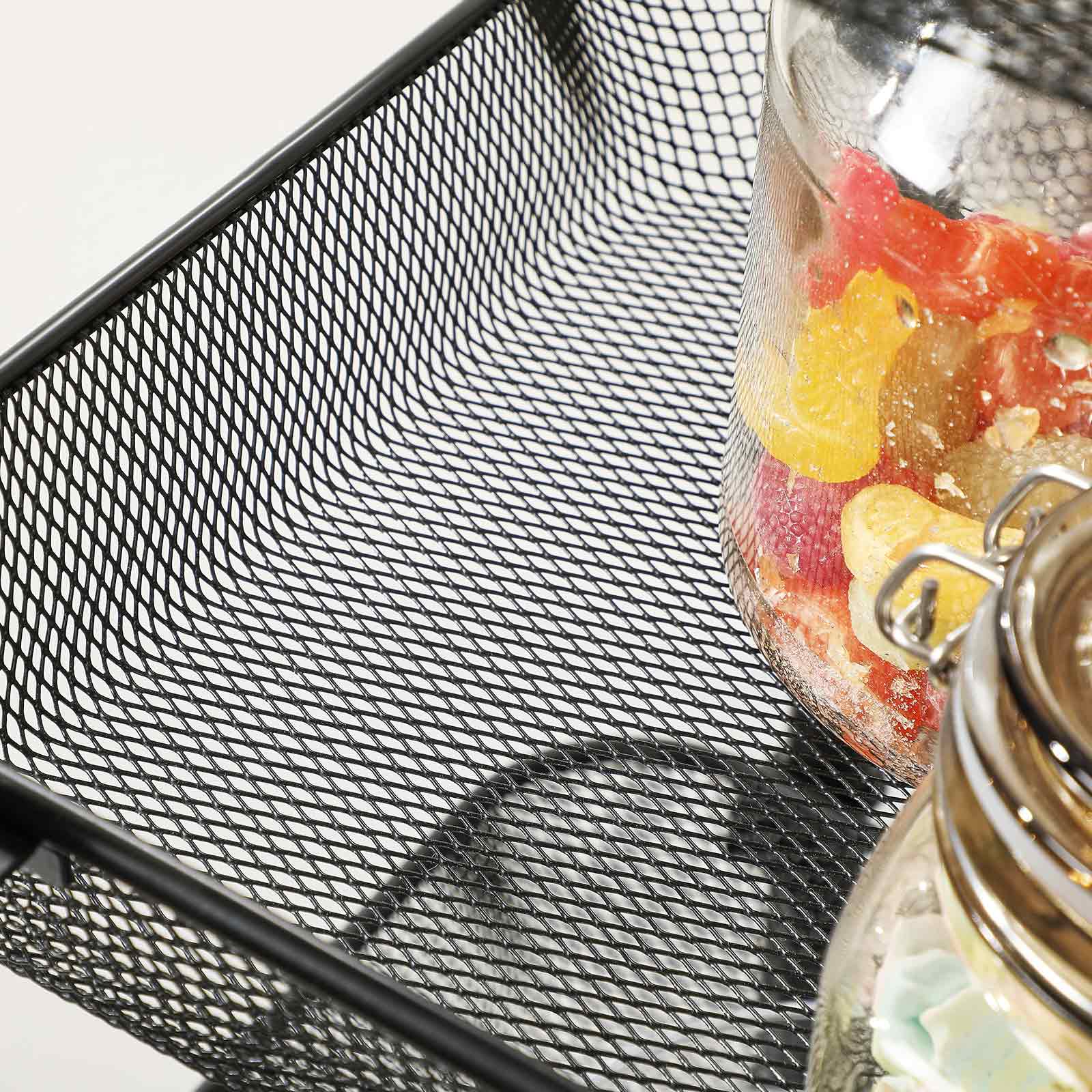 SONGMICS Rollwagen, Küchenwagen mit 3 Ebenen, aus Metall, Küchenregal