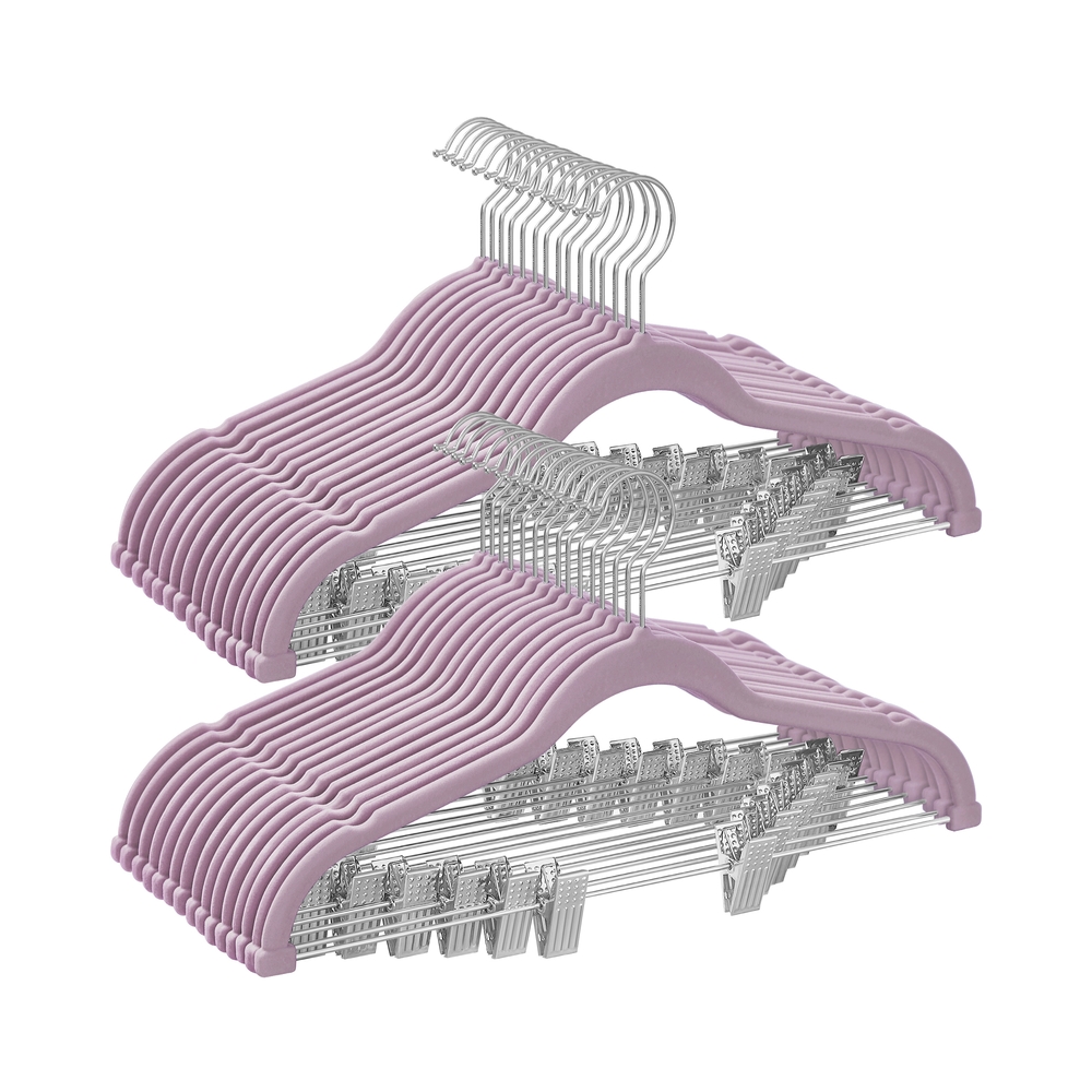 Kleiderbügel aus Samt mit verstellbaren Clips