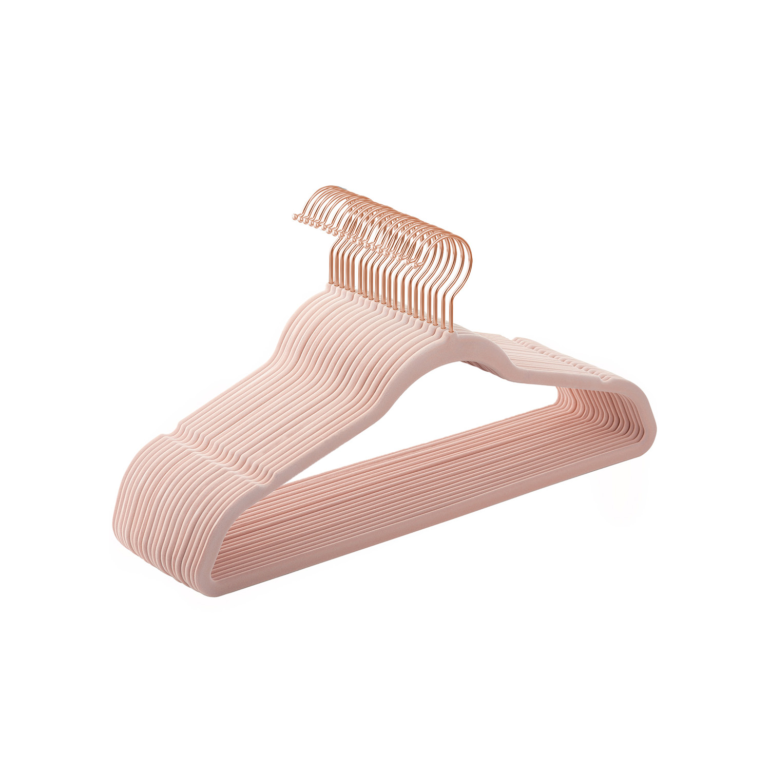 Kleiderbügel Samt gut belastbar drehbarer rosa-roségold