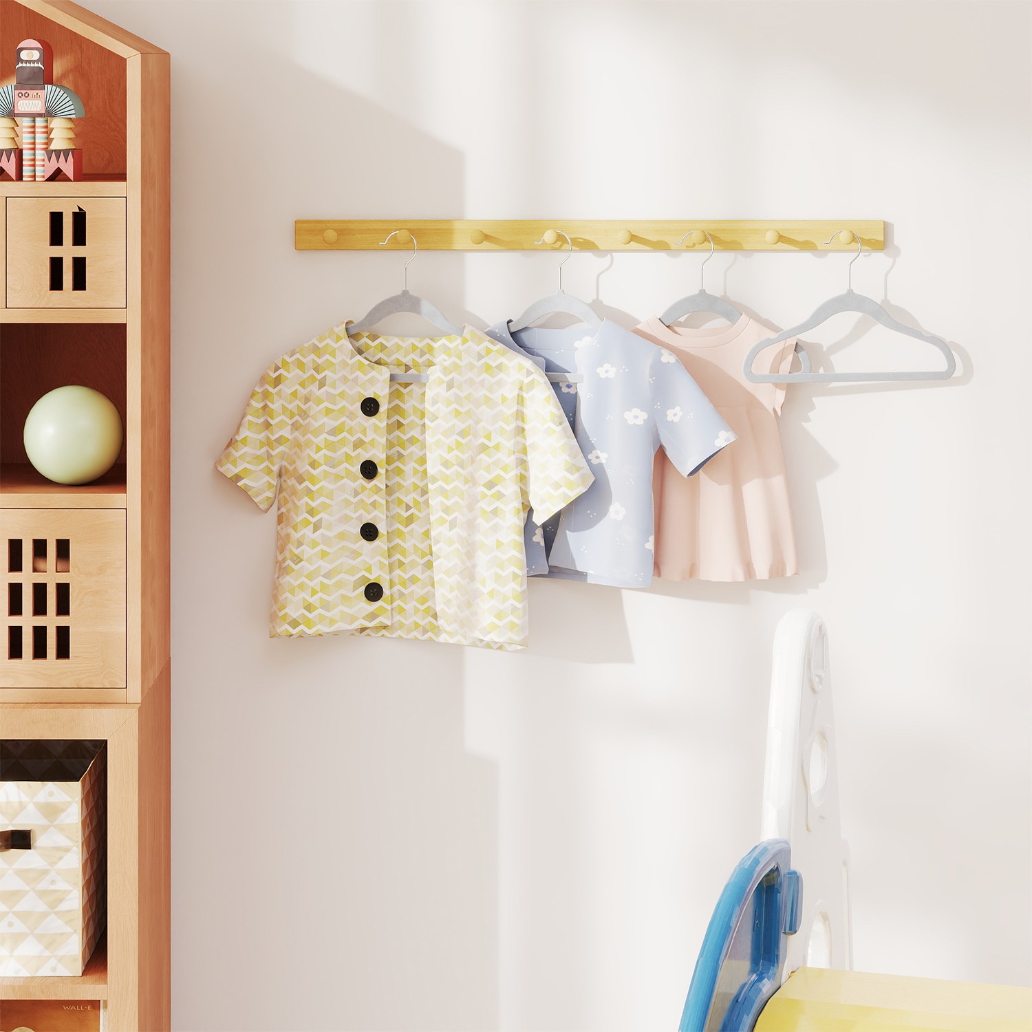 Kinderkleiderbügel 30er Set mit 360° drehbaren Haken taubengrau