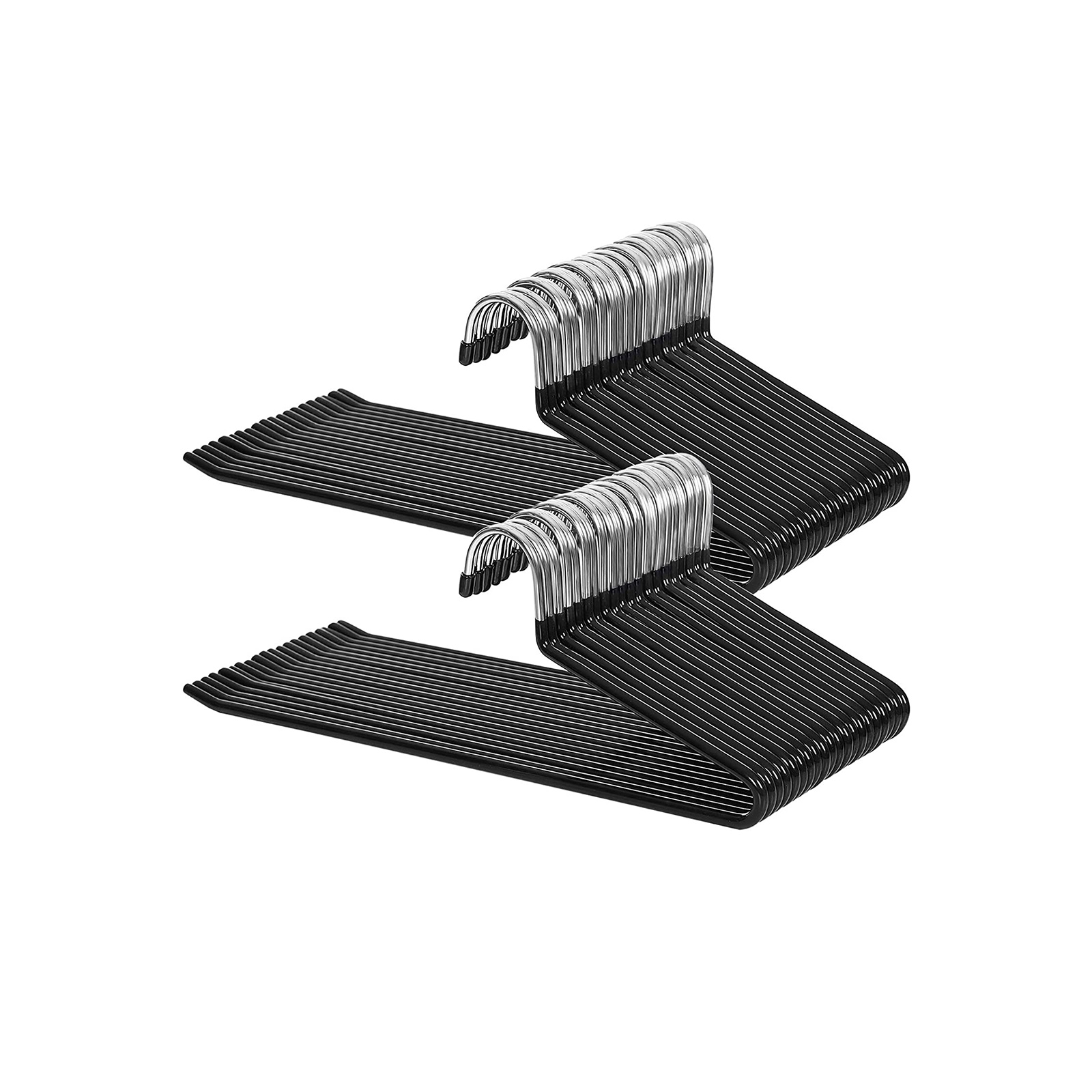 Gummierte Hosenbügel 50er Set Schwarz