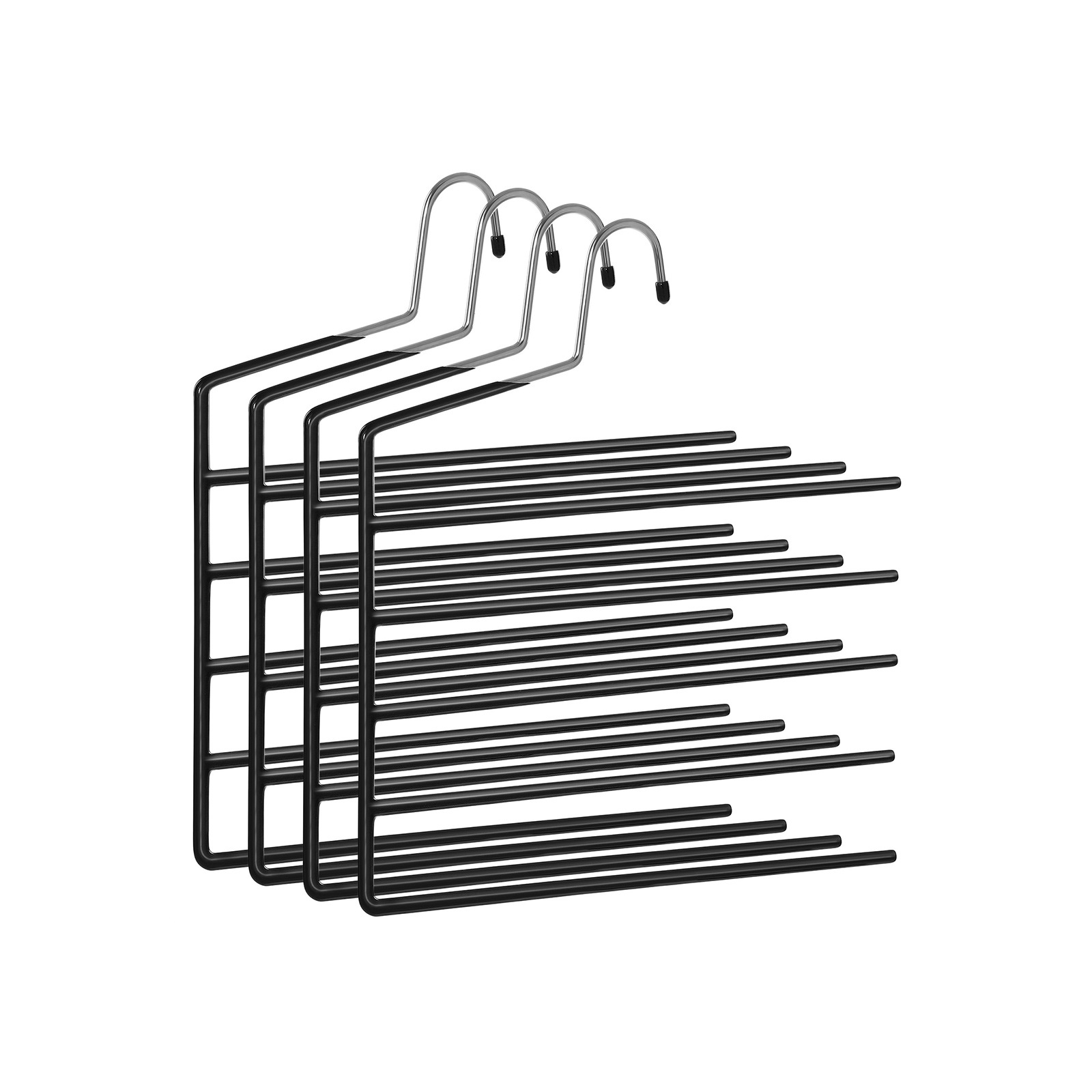 SONGMICS Mehrfach-Kleiderbügel 4er Set Schwarz