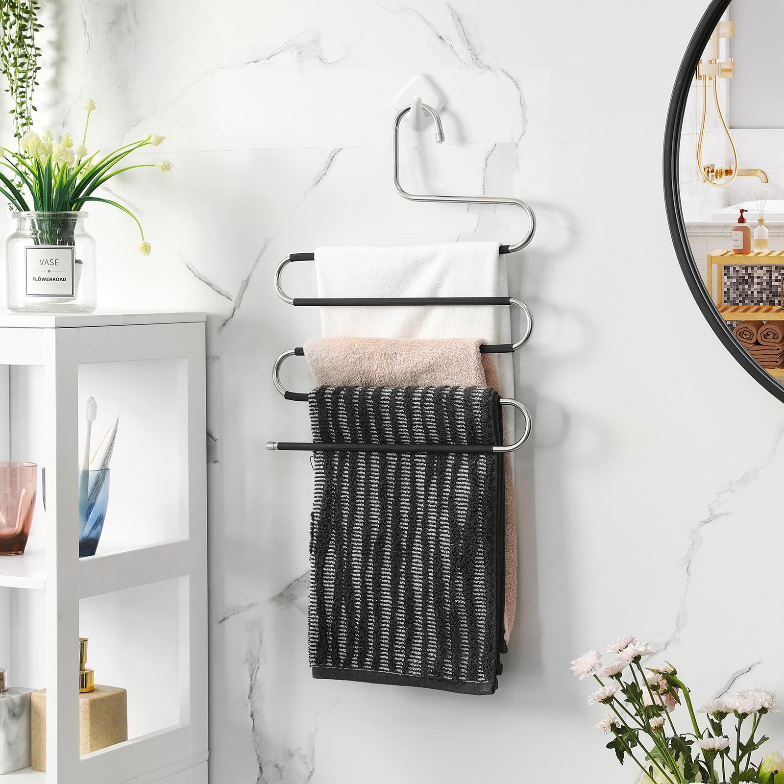 SONGMICS Hosenbügel platzsparend, 4er Set, Mehrfach-Kleiderbügel aus