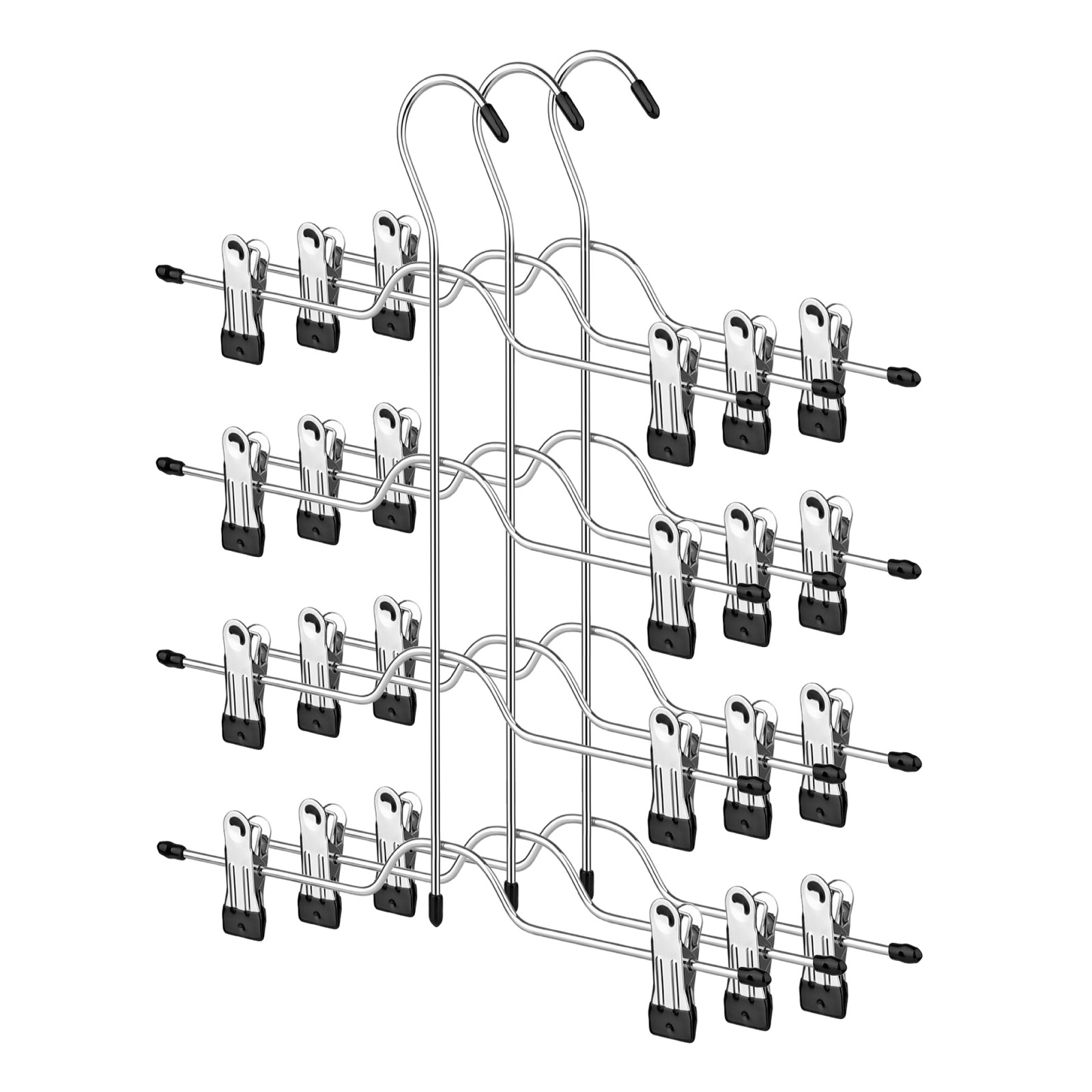 Rockbügel mit Clips, 3er Set, Kleiderbügel aus Metall