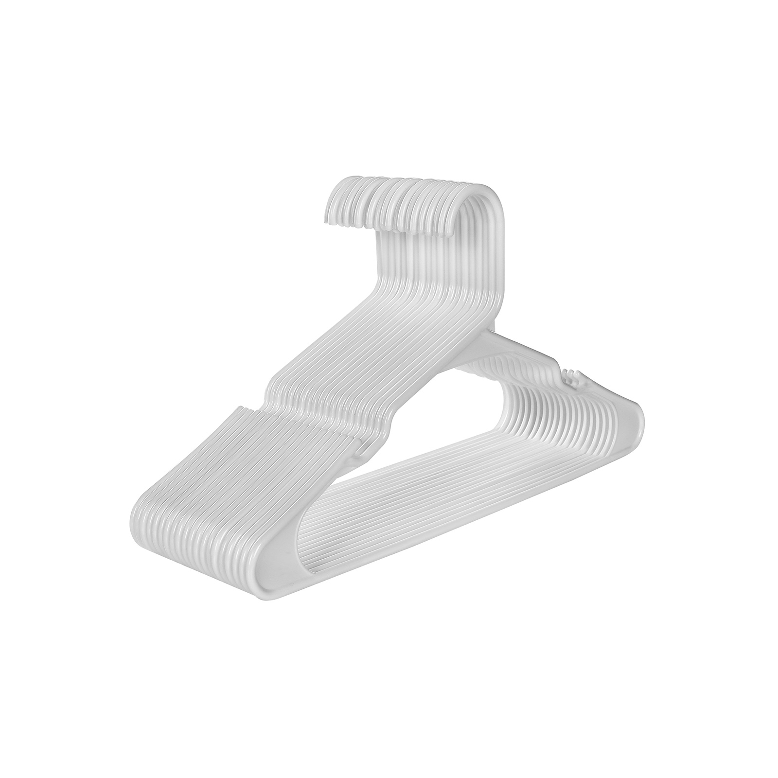 Kinder-Kleiderbügel 20 Stück - Weiße Babybügel 26cm - Mit Rockaufhängung & Drehbarem Haken