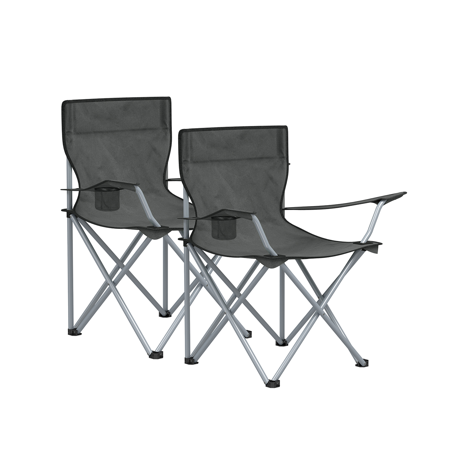Campingstuhl 2er Set mit Armlehnen tragbar