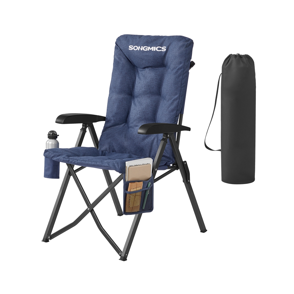 Faltbarer Campingstuhl mit 95°-150° Verstellbarer Rückenlehne blau
