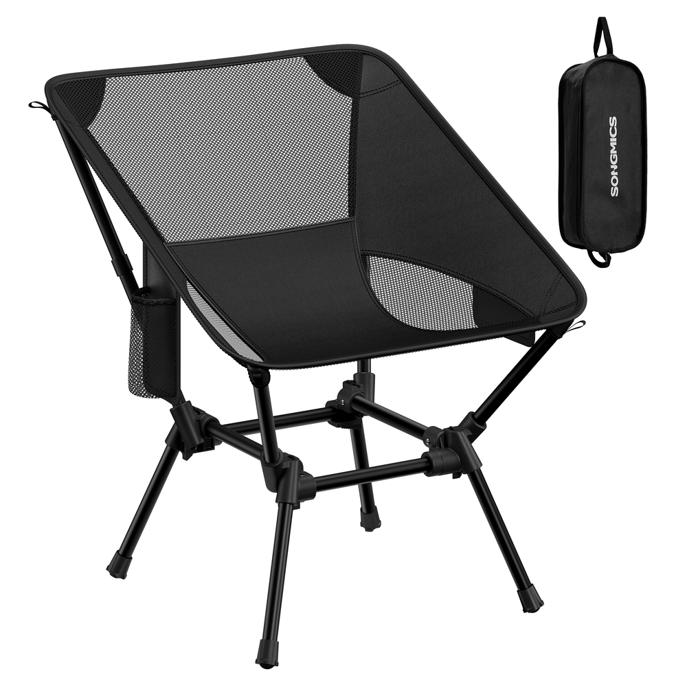 Campingstuhl Strandstuhl 2er Set klappbar höhenverstellbar 150 kg schwarz