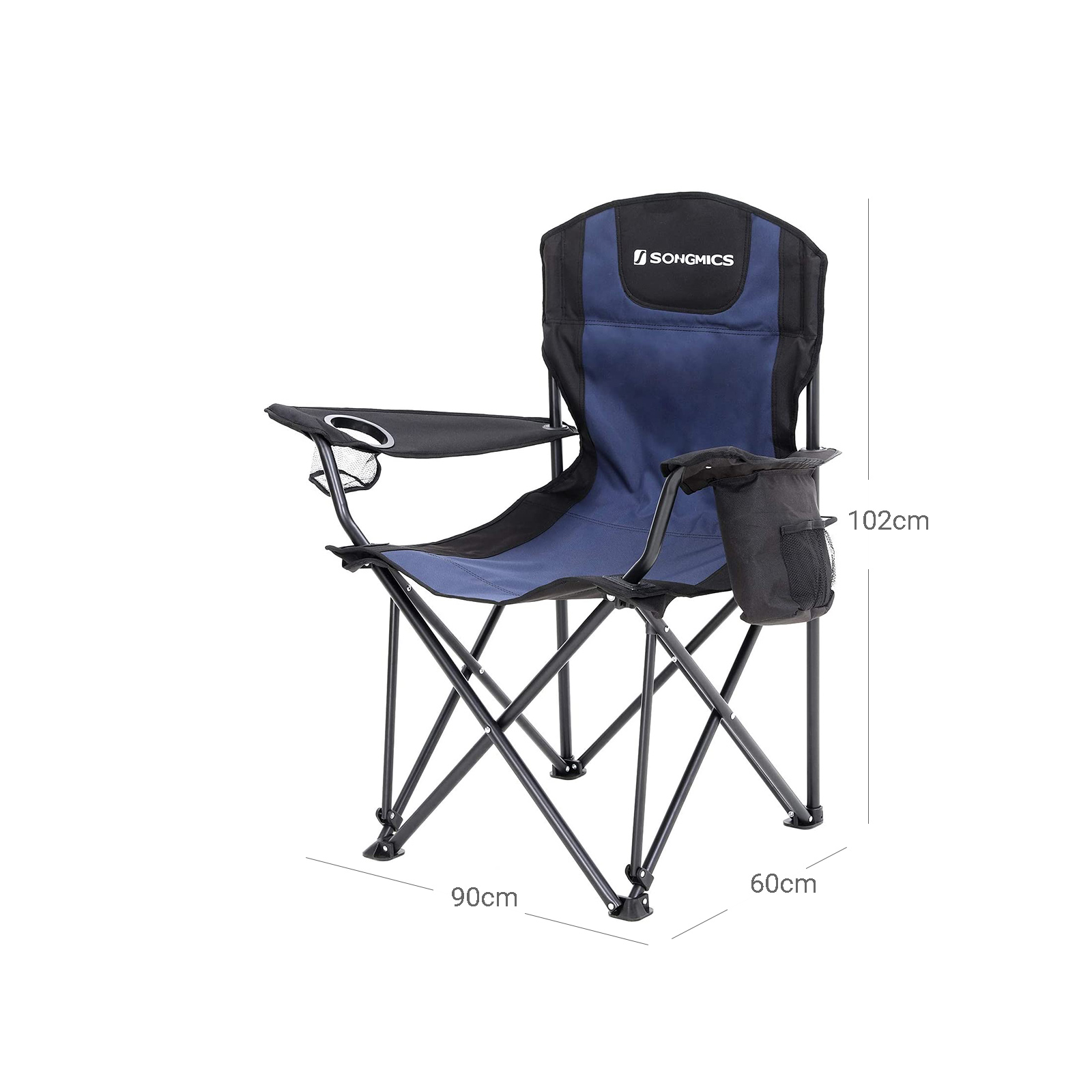 SONGMICS Campingstuhl, klappbar, Klappstuhl mit hoher Rückenlehne, mit