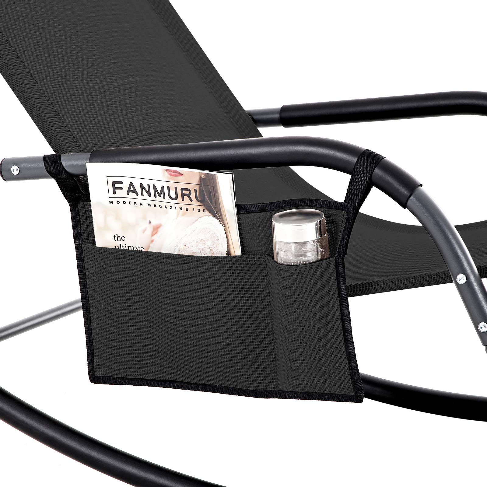 SONGMICS Gartenstuhl, Sonnenliege, Schaukelstuhl mit Kopfstütze und