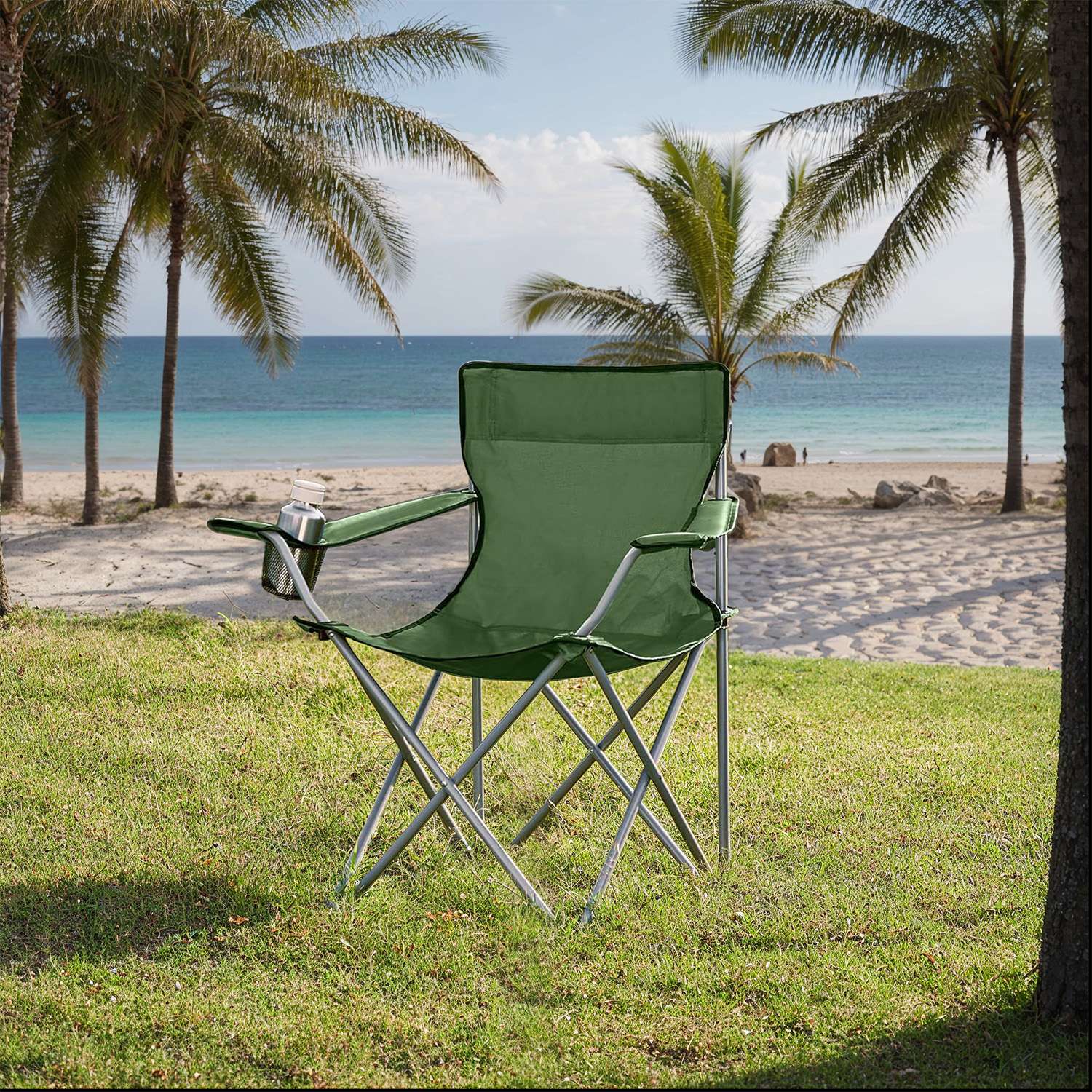 Campingstuhl 2er Set, Klappstuhl für Outdoor, mit Armlehnen