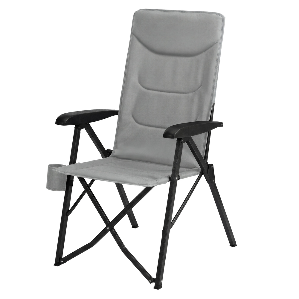 Outdoor Klappstuhl mit verstellbarer Rückenlehne, Faltstuhl für Erwachsene, Getränkehalter