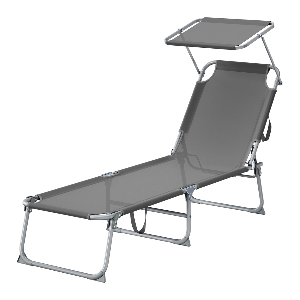 Sonnenliege klappbar, belastbar bis 110 kg, verstellbare Sonnenblende