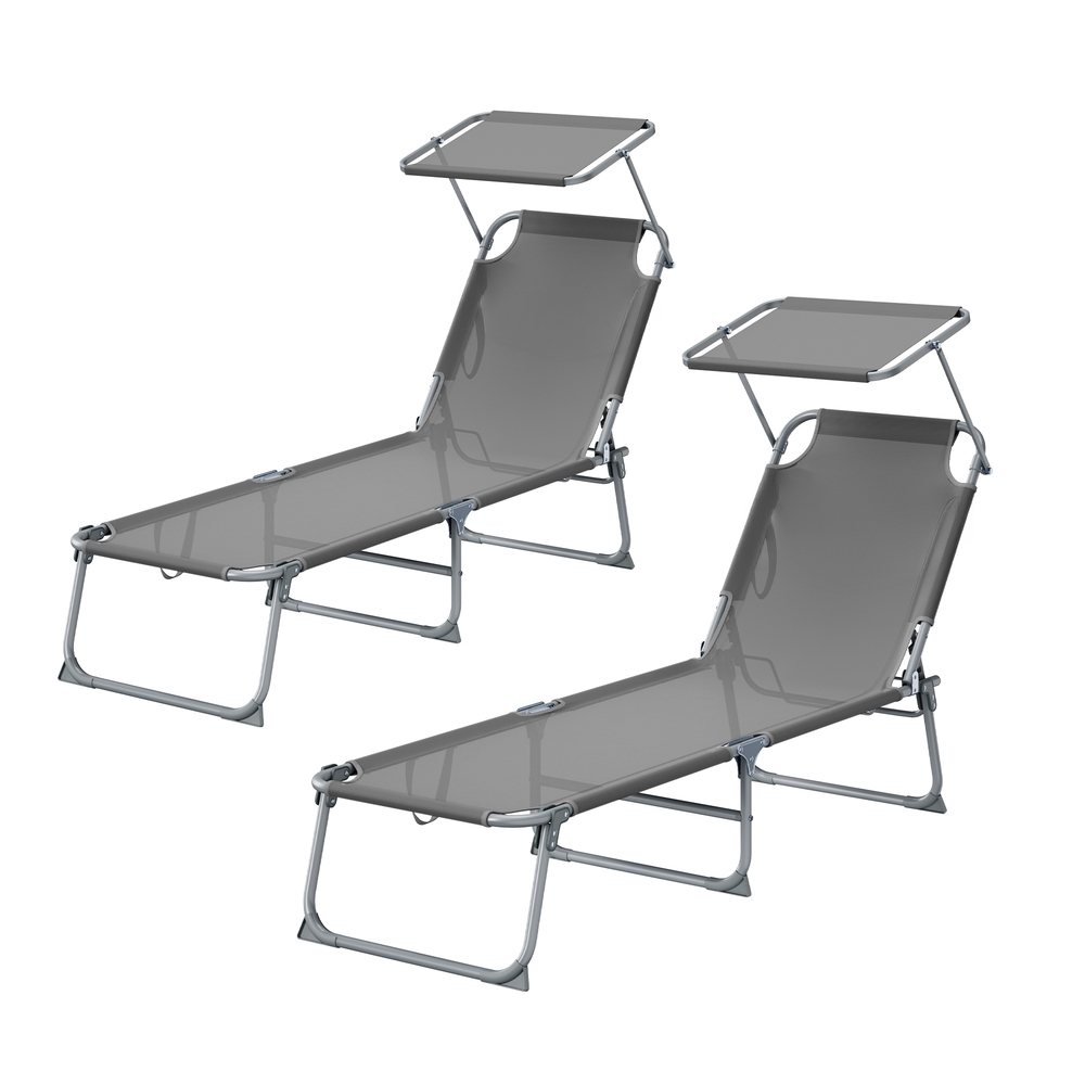 Sonnenliege klappbar, 2er Set, belastbar bis 110 kg