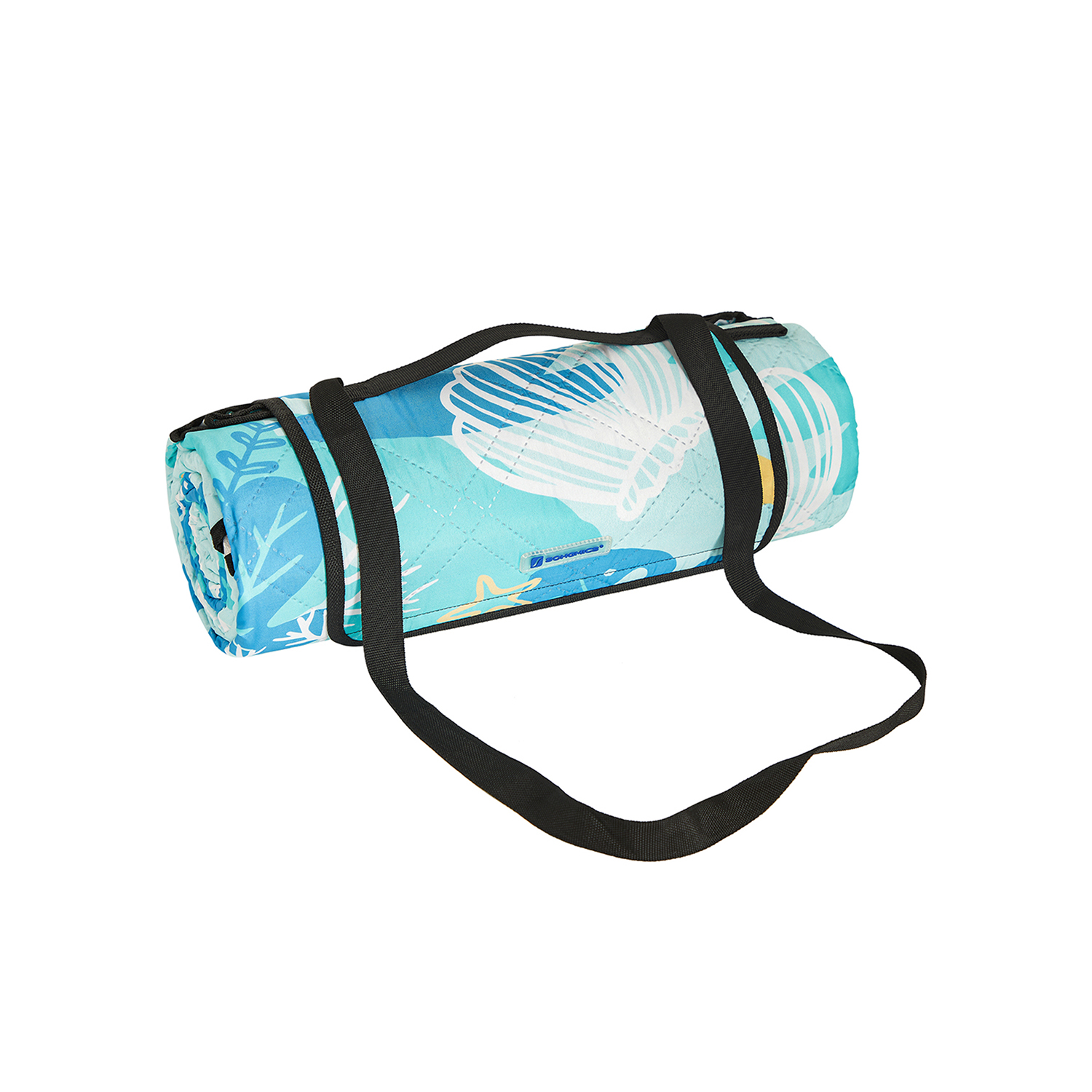 Picknickdecke 200 x 200 cm große aquamarin mit Strand-Motive