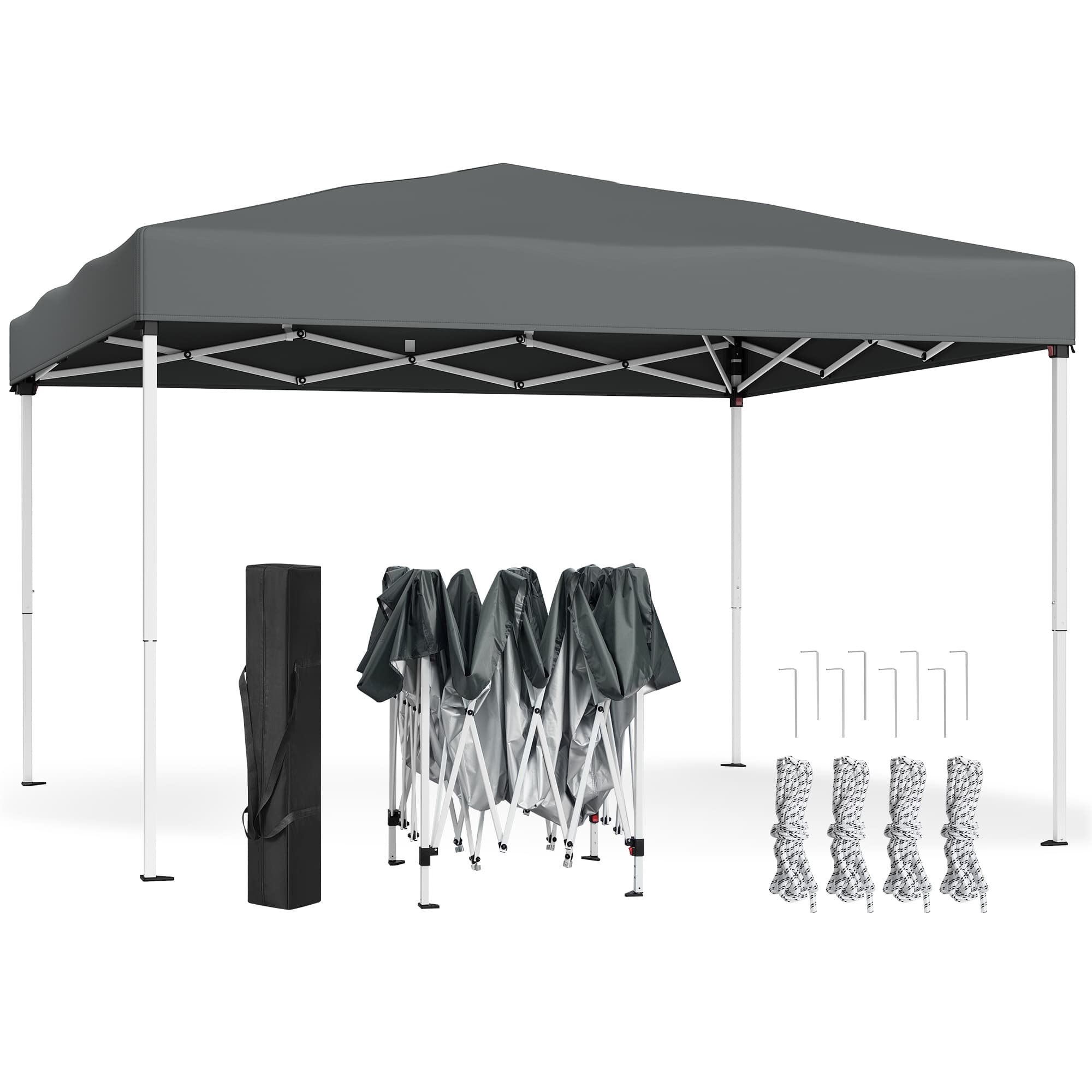 Pavillon 3 x 3 m Für Garten Und Feste Mit Sonnenschutz dunkelgrau