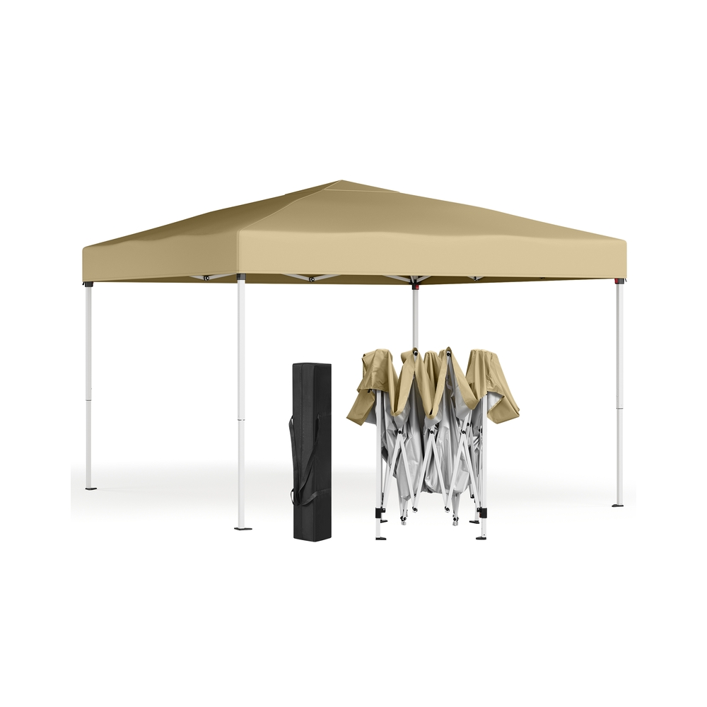 Pavillon 3 x 3 m für Garten und Feste mit Sonnenschutz beige