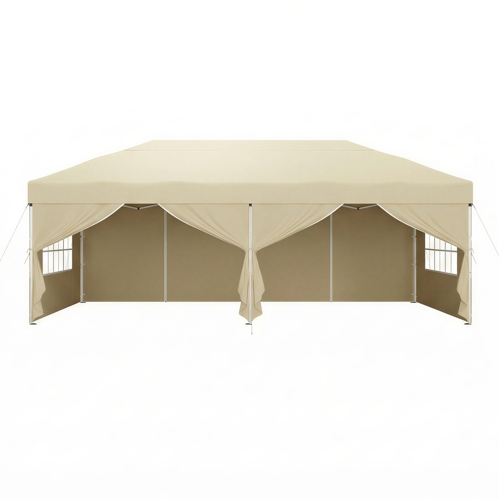 Faltzelt 6 x 3 m, mit Seitenwänden, stabil, Pavillon für Garten