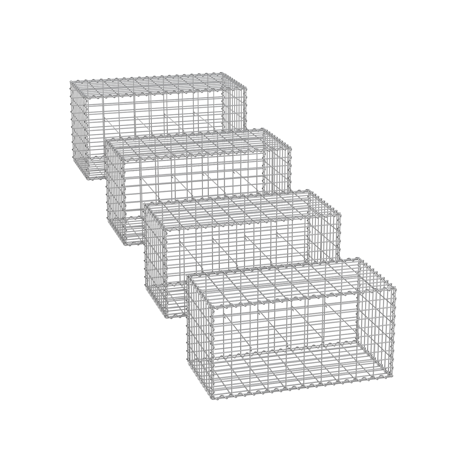 Gabion, 100x50x50 cm, Silver