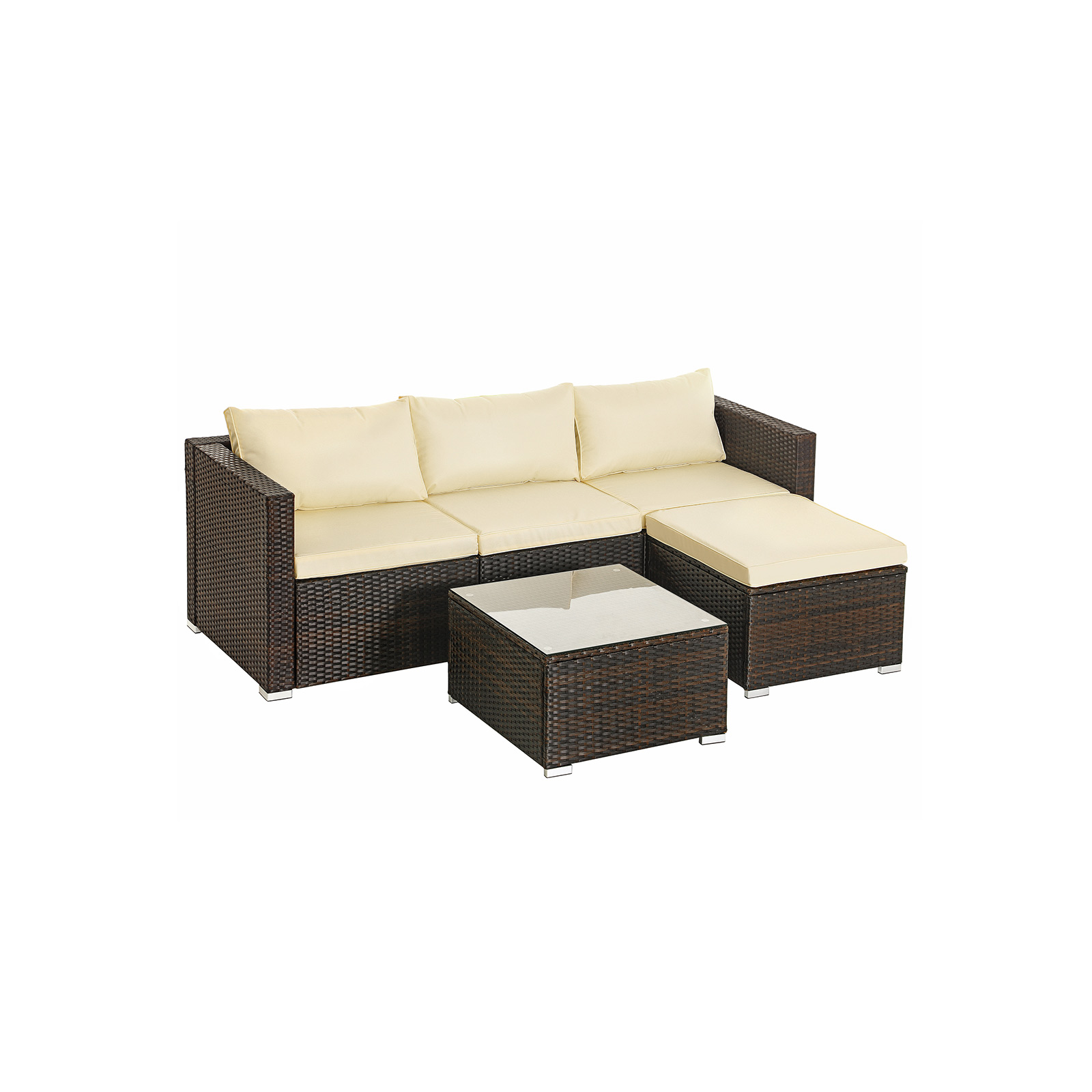 Gartenmöbel-Set braun-beige