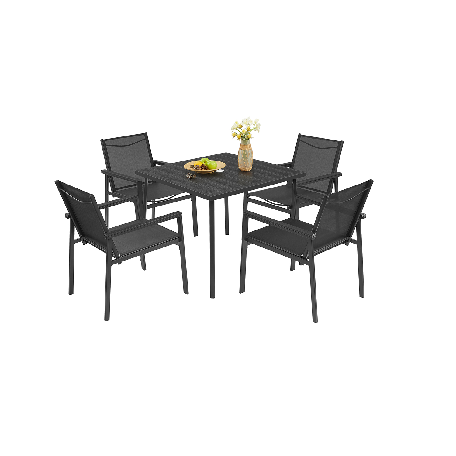 Gartenmöbel-Set 4 Stühle mit Tisch