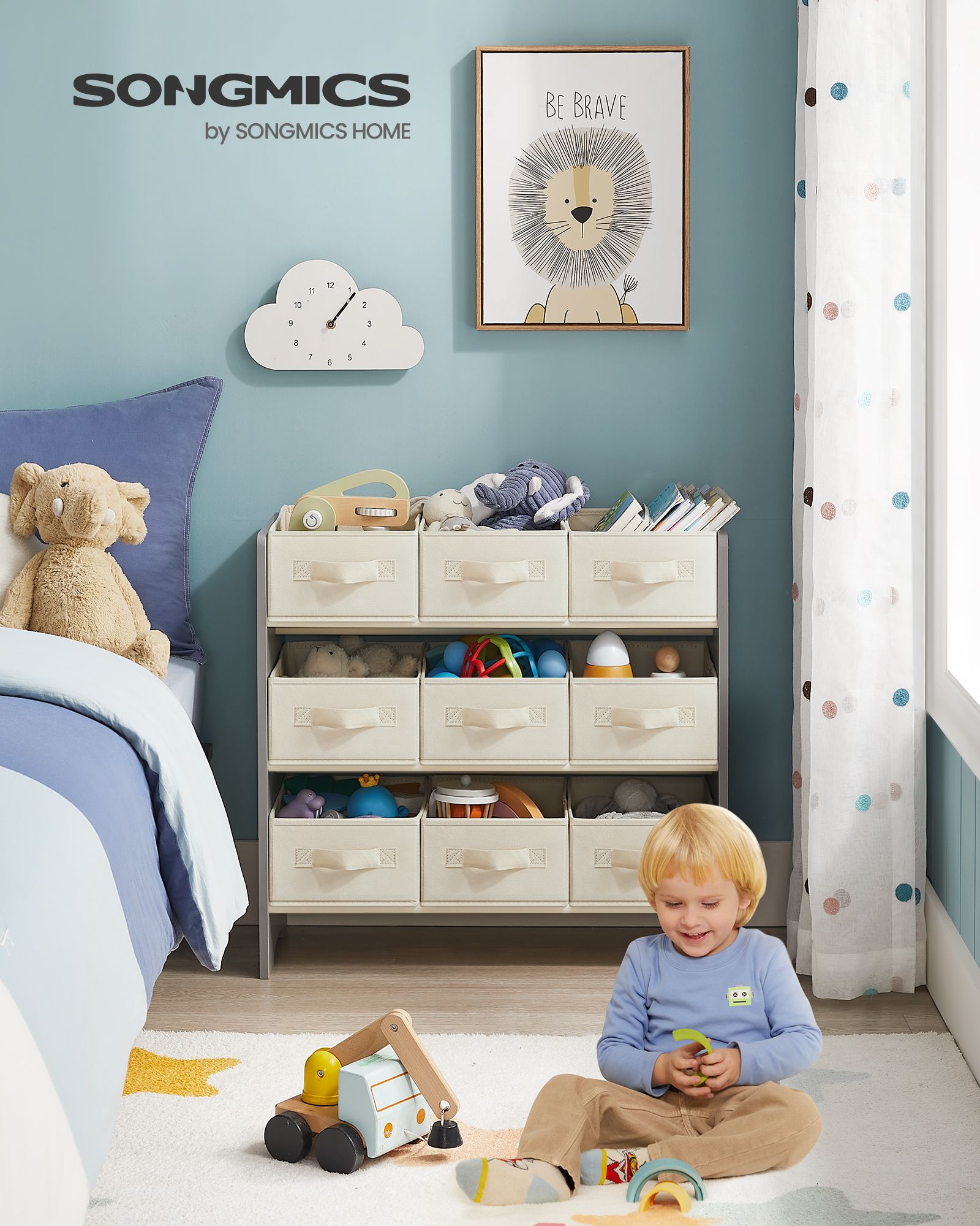 Vaikiška lentyna su 9 laikymo dėžutėmis