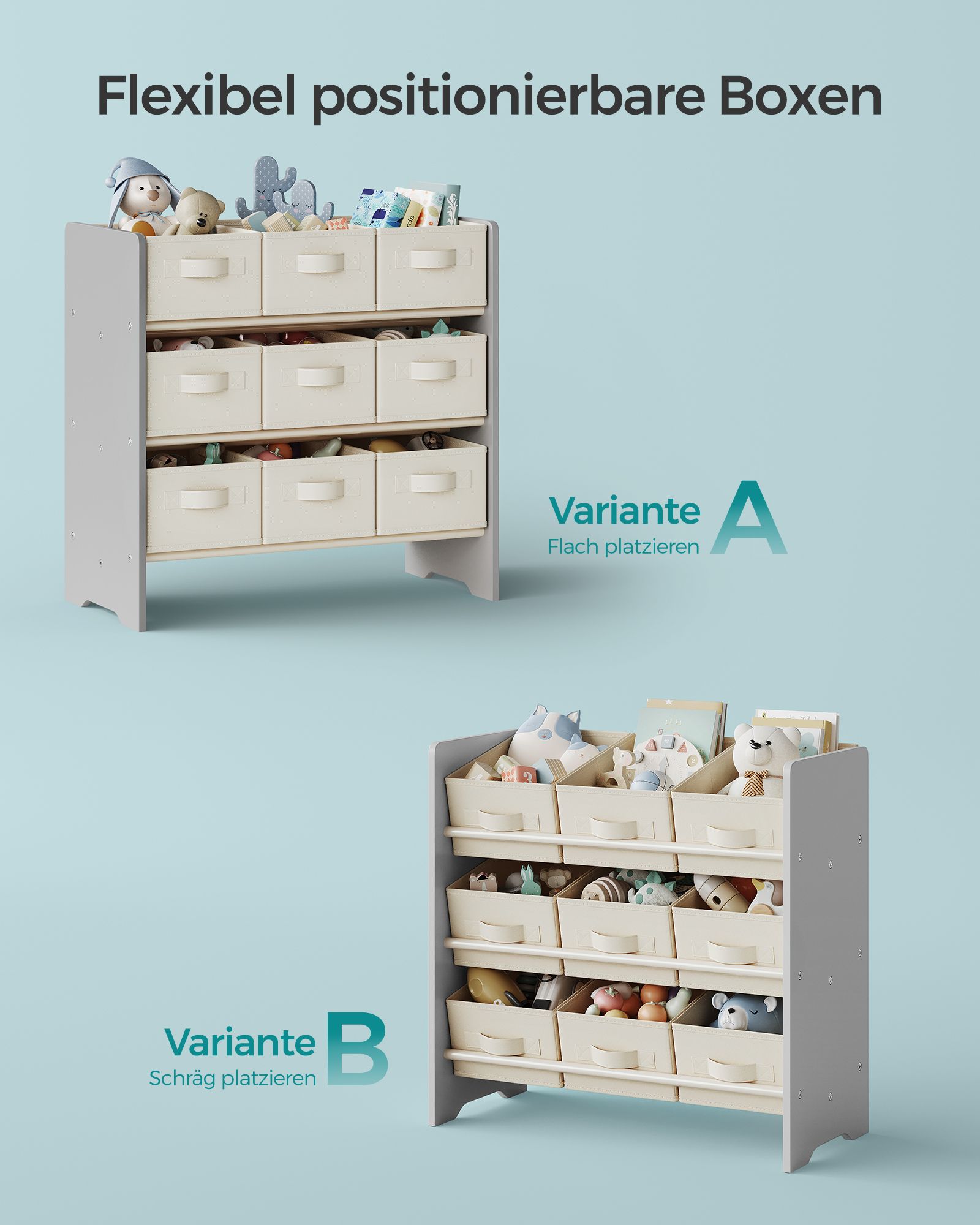 Vaikiška lentyna su 9 laikymo dėžutėmis