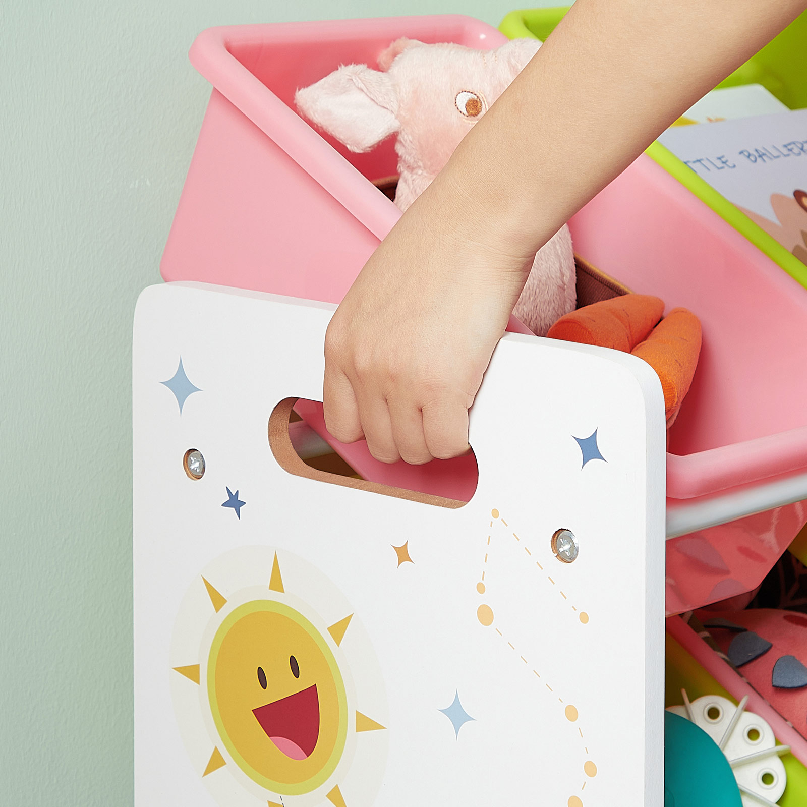 SONGMICS Spielzeugregal, Spielzeug-Organizer, Kinderzimmerregal mit 16